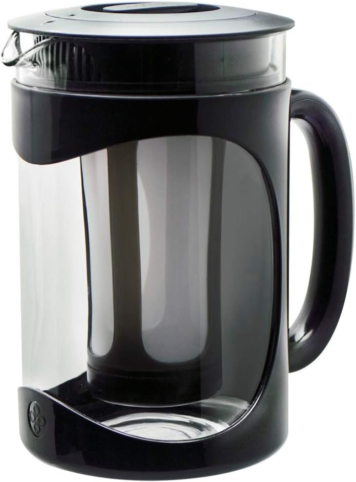 Primula Burke Deluxe Cold Brew Iced Coffee Maker, Comfort Grip Handle, Durable Glass Carafe, Removable Mesh Filter, Perfect 6 Cup Size, Dishwasher Safe, 1.6 qt, Black Primula Burke Deluxe Cold Brew Iced Coffee Maker, Comfort Grip Handle, Durable Glass Carafe, Removable Mesh Filter, Perfect 6 Cup Size, Dishwasher Safe, 1.6 qt, Black