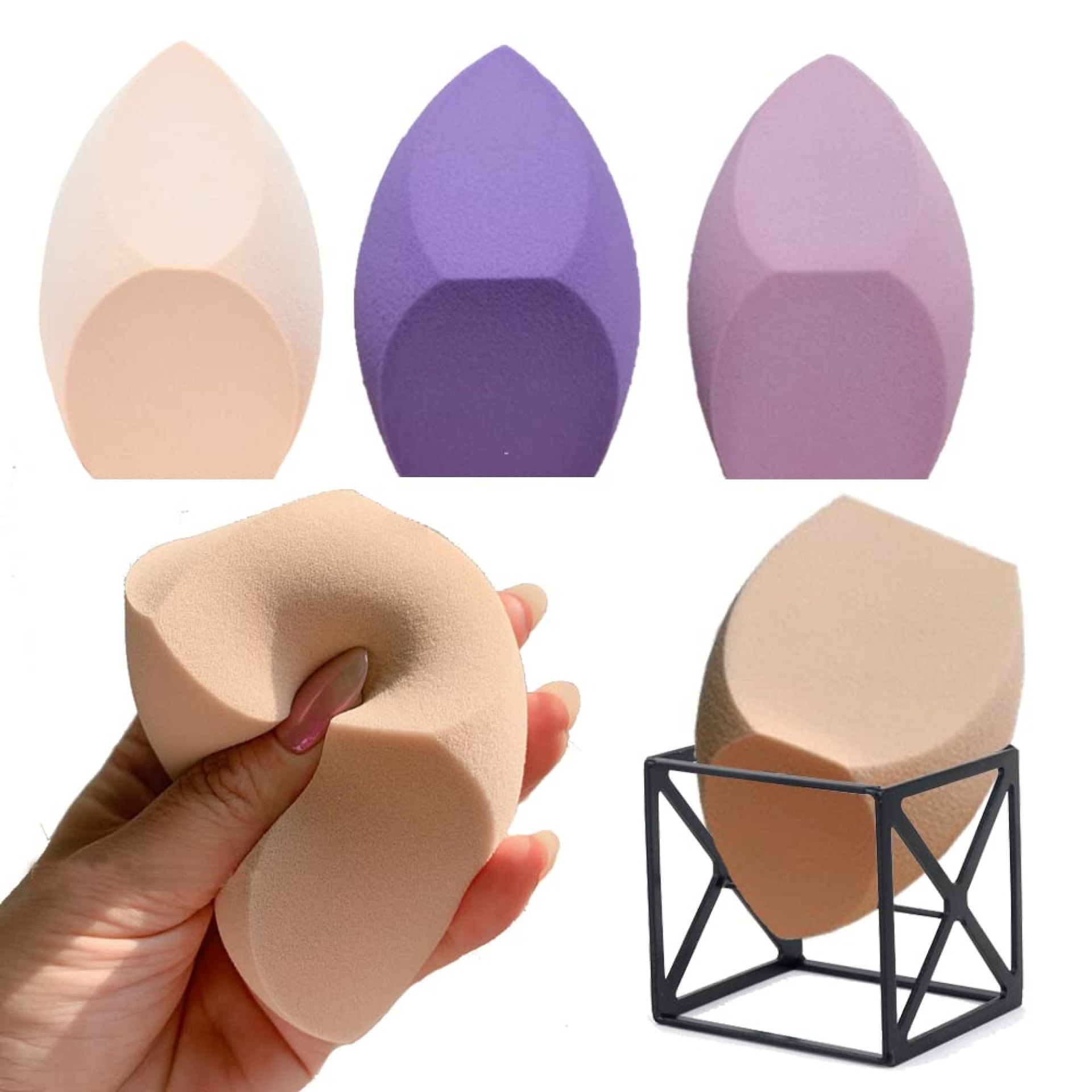 Makeup Sponge Blender & Holder, SOFT Beauty Makeup Blender Puff Foundation Face Sponges Set, Applicator Beauty Blending Blenders with 1 Sponge Holder, Concealer Sponge for Liquid Powder Sunscreen Makeup Sponge Blender & Holder, SOFT Beauty Makeup Blender Puff Foundation Face Sponges Set, Applicator Beauty Blending Blenders with 1 Sponge Holder, Concealer Sponge for Liquid Powder Sunscreen
