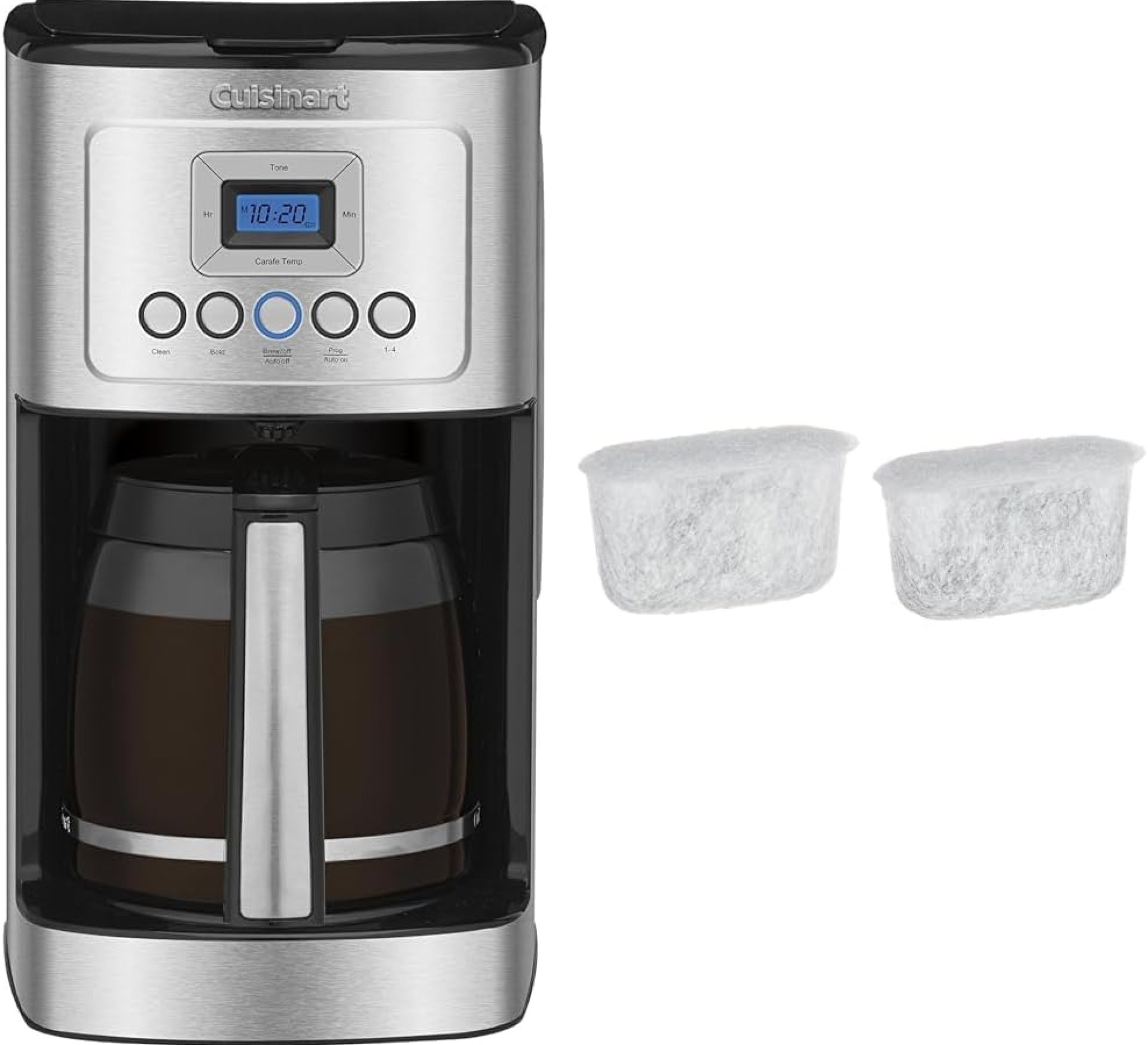 Cuisinart Coffee Maker, 14-Cup Glass Carafe, Fully Automatic for Brew Strength Control & 1-4 Cup Setting, Stainless Steel, DCC-3200P1 & Replacement Water Filters, 2-Pack Cuisinart Coffee Maker, 14-Cup Glass Carafe, Fully Automatic for Brew Strength Control & 1-4 Cup Setting, Stainless Steel, DCC-3200P1 & Replacement Water Filters, 2-Pack