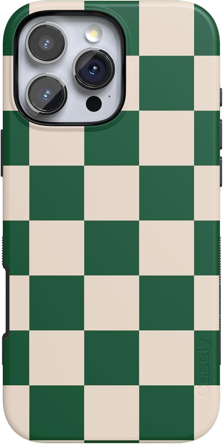 Casely iPhone 16 Pro Max Case | Fit Check | Green Checkerboard | Compatible with MagSafe | Bold Protective Design Casely iPhone 16 Pro Max Case | Fit Check | Green Checkerboard | Compatible with MagSafe | Bold Protective Design