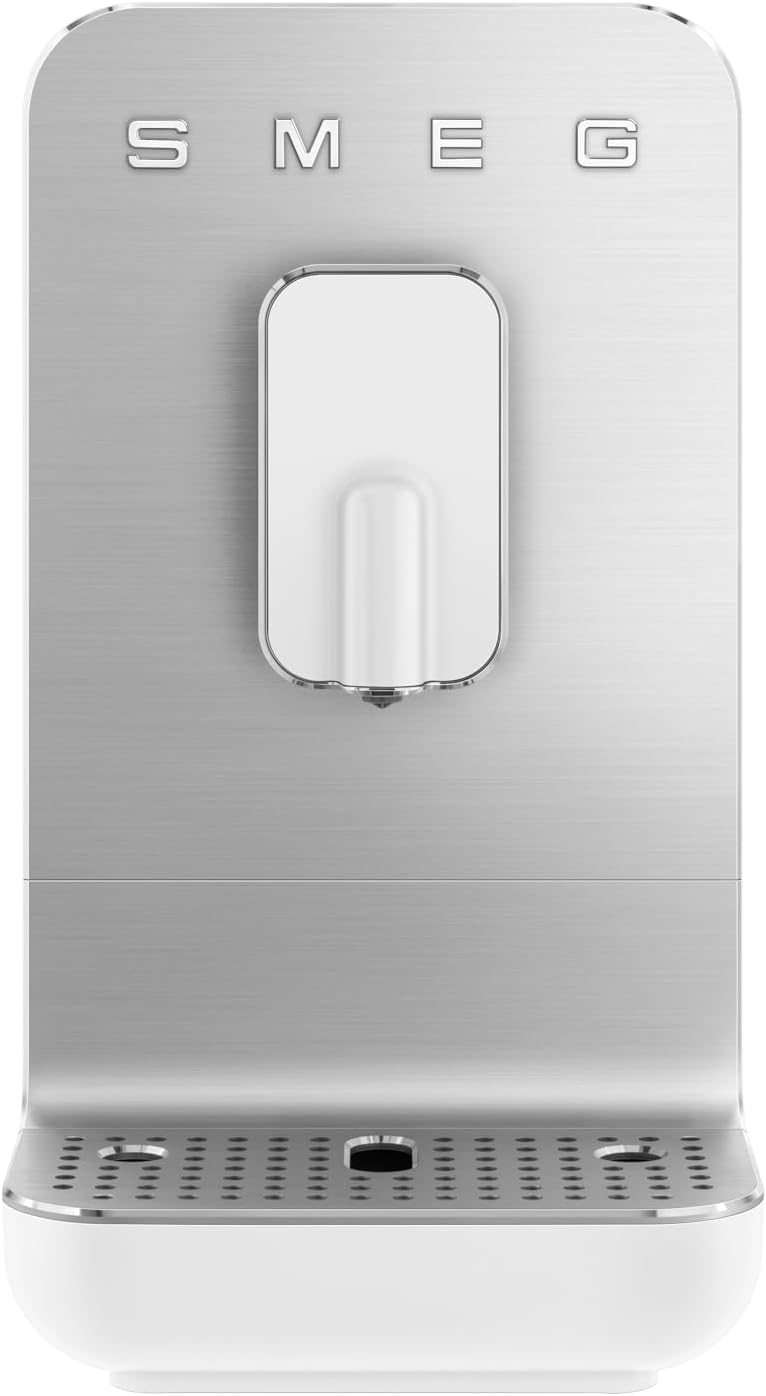 Smeg NEW BCC11WHMUS Fully Automatic Espresso Machine,3 preset buttons for Espresso Cappuccino and Coffee Adjustable Grinder for Whole Beans (Matte White) Smeg NEW BCC11WHMUS Fully Automatic Espresso Machine,3 preset buttons for Espresso Cappuccino and Coffee Adjustable Grinder for Whole Beans (Matte White)