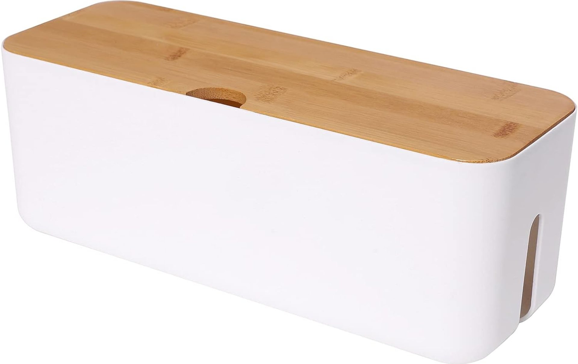 Changsuo Cable Management Box Small White, Extension Cord Organizer for Power Stripe Surge Protector Wire Management Concealer Cover Hider for Desktop Home Office Kitchen (White) Changsuo Cable Management Box Small White, Extension Cord Organizer for Power Stripe Surge Protector Wire Management Concealer Cover Hider for Desktop Home Office Kitchen (White)