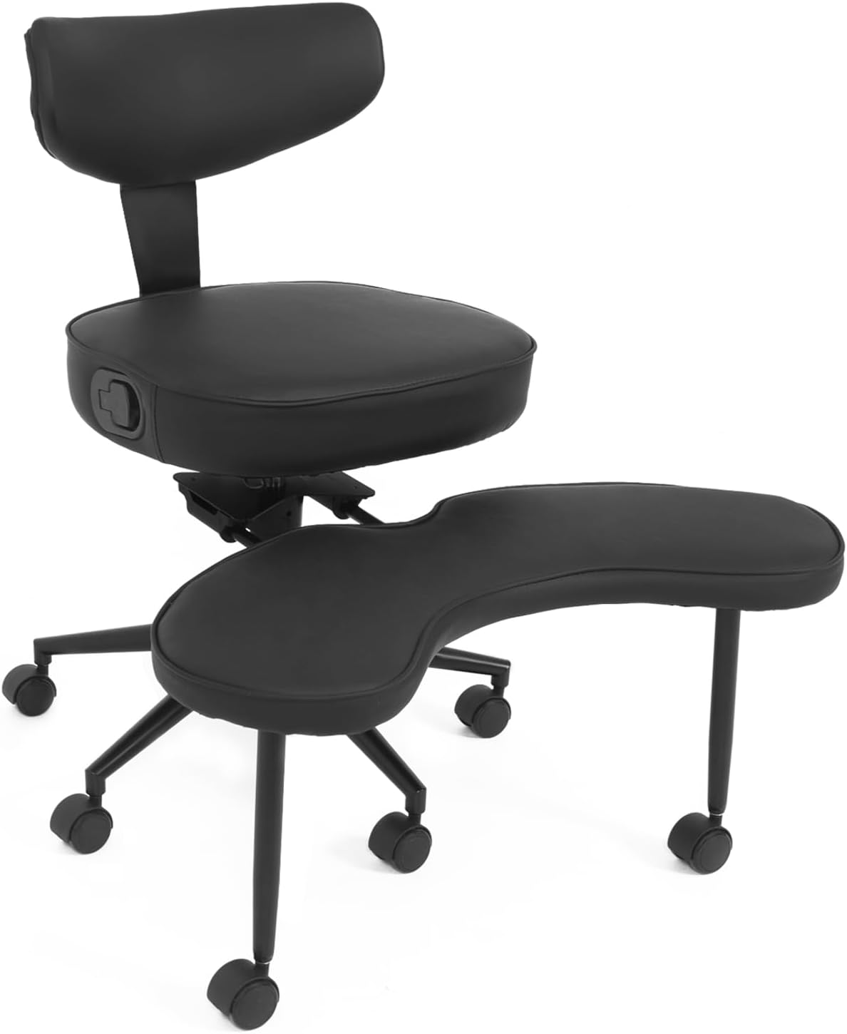 YOURLITE Cross Legged Office Chair with Wheels, Meditation Chair, ADHD Chair for Adults, Adjustable Height Yoga Kneeling Office Wide Criss Cross Chair with Wing Lumbar Support, Black YOURLITE Cross Legged Office Chair with Wheels, Meditation Chair, ADHD Chair for Adults, Adjustable Height Yoga Kneeling Office Wide Criss Cross Chair with Wing Lumbar Support, Black