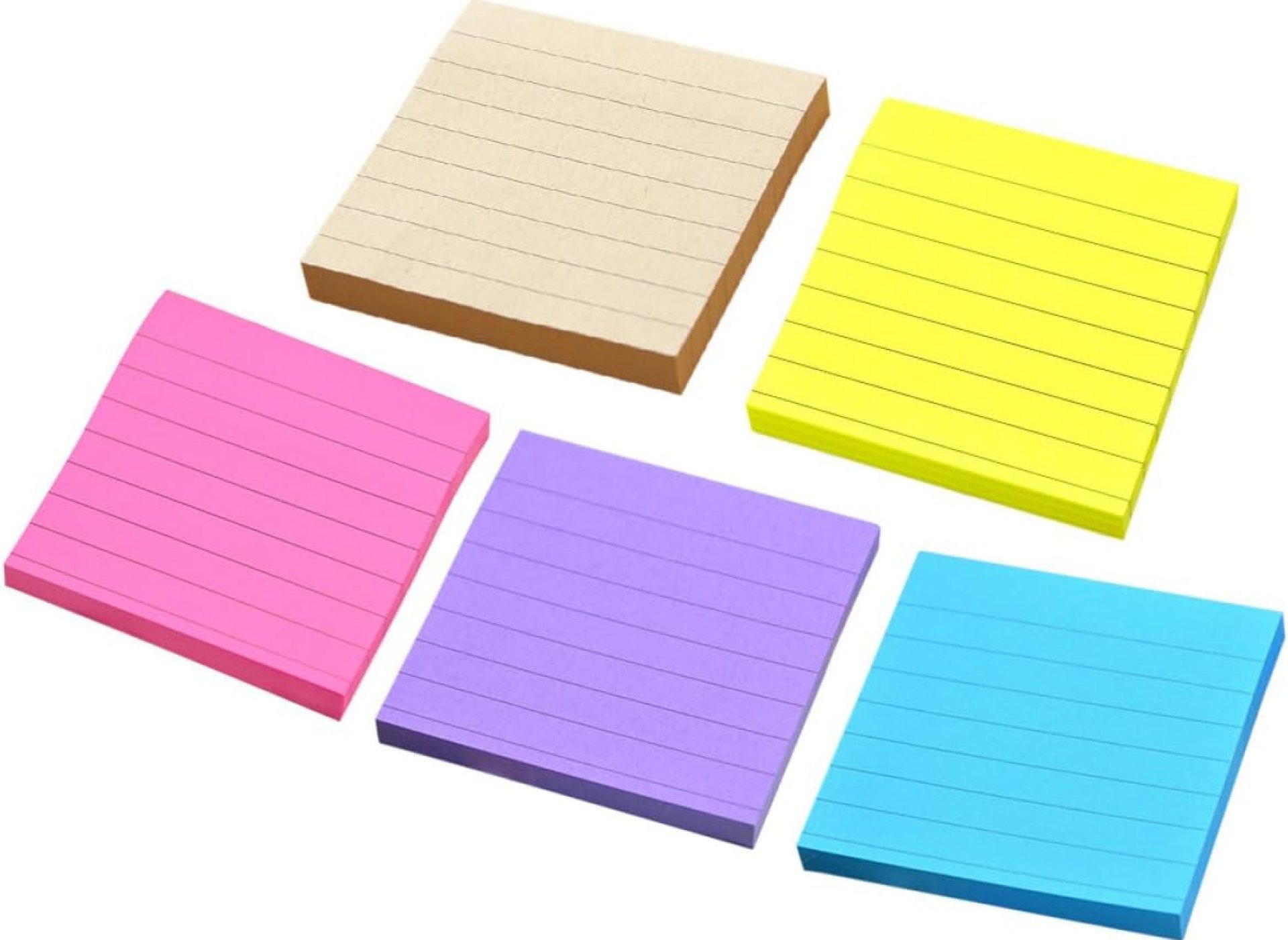 COHEALI Striped Adhesive Notepads Fluorescent Red Yellow Kraft Blue Purple Erasable Sticky Memo Pads for Office School Home Smooth Writing Post Notes for to-do Lists and Reminders COHEALI Striped Adhesive Notepads Fluorescent Red Yellow Kraft Blue Purple Erasable Sticky Memo Pads for Office School Home Smooth Writing Post Notes for to-do Lists and Reminders