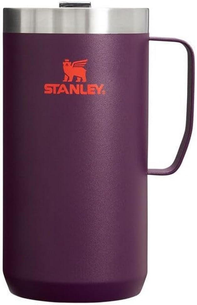Stanley Stay-Hot Camp Mug 12 oz & 24 oz | Press Fit Drink Through Lid | Cup for Coffee, Tea and Drinks | Insulated Stainless Steel Coffee Mug | BPA-Free Stanley Stay-Hot Camp Mug 12 oz & 24 oz | Press Fit Drink Through Lid | Cup for Coffee, Tea and Drinks | Insulated Stainless Steel Coffee Mug | BPA-Free