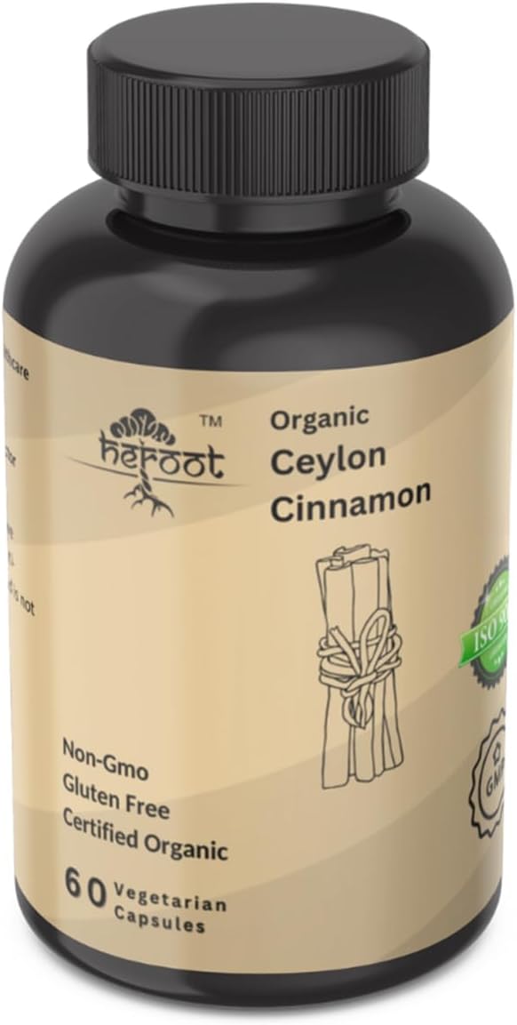 Organic Ceylon Cinnamon Capsules| Pack of 60| Free from additives, preservatives, and Artificial Flavoring|100% Pure| Unflavored, Herbal Natural Supplement| Vegan, Non-GMO and Chemical Free Organic Ceylon Cinnamon Capsules| Pack of 60| Free from additives, preservatives, and Artificial Flavoring|100% Pure| Unflavored, Herbal Natural Supplement| Vegan, Non-GMO and Chemical Free