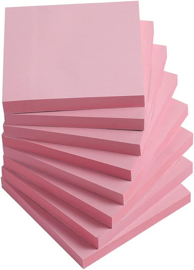Sticky Notes 3×3 Inches,Light Pink Self-Stick Pads, Easy to Post for Home, Office, Notebook, 8 Pads/Pack Sticky Notes 3×3 Inches,Light Pink Self-Stick Pads, Easy to Post for Home, Office, Notebook, 8 Pads/Pack