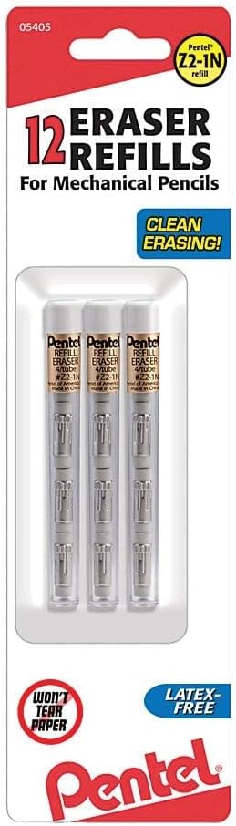 Pentel 399683 Refill Erasers White 12/Pack (Z2-1N) Pentel 399683 Refill Erasers White 12/Pack (Z2-1N)