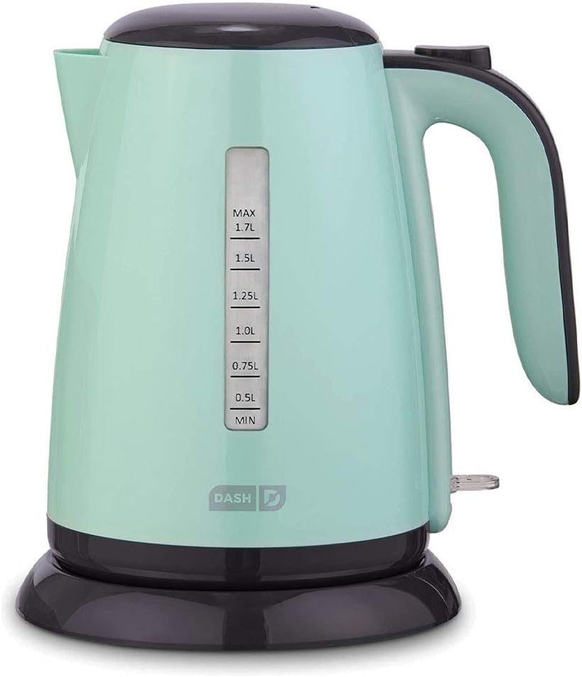 Dash Easy Electric Kettle + Water Heater with with Rapid Boil, Cool Touch Handle, Cordless Carafe + Auto Shut off for Coffee, Tea, Espresso & More, 57 oz. / 1.7L – Aqua Dash Easy Electric Kettle + Water Heater with with Rapid Boil, Cool Touch Handle, Cordless Carafe + Auto Shut off for Coffee, Tea, Espresso & More, 57 oz. / 1.7L – Aqua
