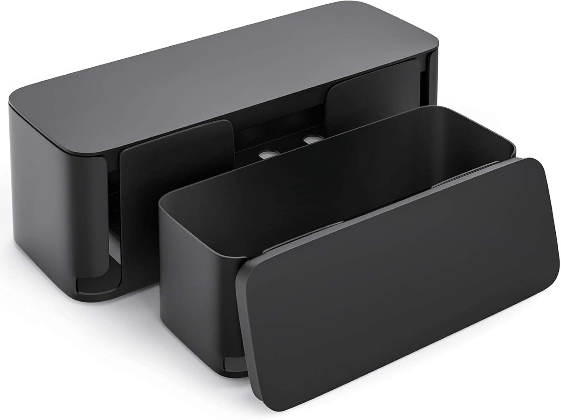 YECAYE 2 Pack Cable Management Box, Pet and Baby Proofing Cable Organizer Box, Large and Medium Size Cord Management Box,Cord Organizer, Perfect for Office & Home Cord Hider,Cable Hider,Black YECAYE 2 Pack Cable Management Box, Pet and Baby Proofing Cable Organizer Box, Large and Medium Size Cord Management Box,Cord Organizer, Perfect for Office & Home Cord Hider,Cable Hider,Black