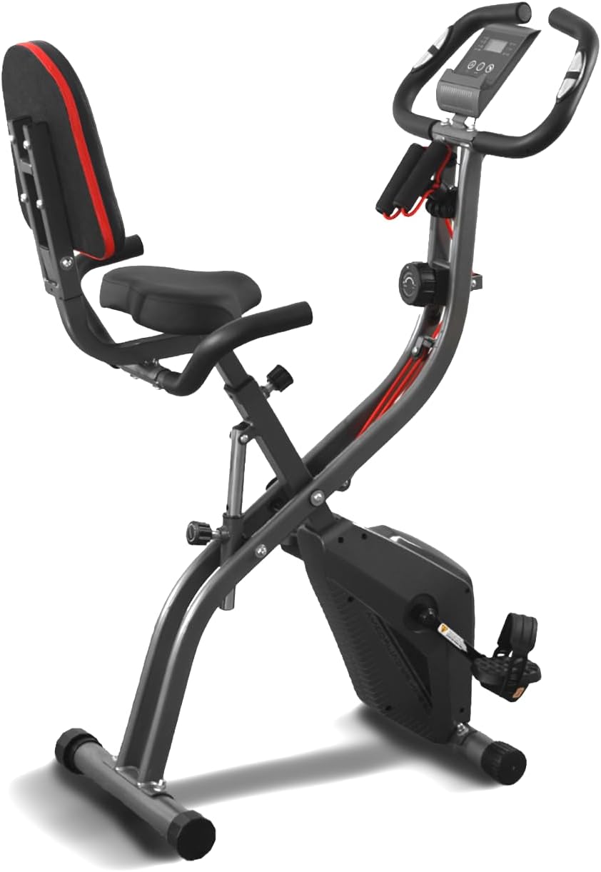 Exercise Bike Stationary Bike Folding Exercise Bike with 10 Level Adjustable Magentic Resistance Support Back Pad and Phone/Tablet Holder Arm Resistance Band Pulse Sensor LCD Monitor for Home Workout 265 LB Capacity Exercise Bike Stationary Bike Folding Exercise Bike with 10 Level Adjustable Magentic Resistance Support Back Pad and Phone/Tablet Holder Arm Resistance Band Pulse Sensor LCD Monitor for Home Workout 265 LB Capacity