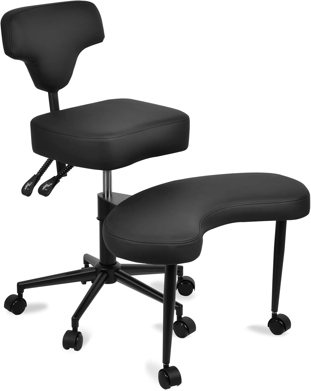 Legged Chair with Wheels, Meditation Chair, ADHD Desk Chairs for Adults, Adjustable Height Yoga -Seat, Wide Criss Seat with Lumbar Support (Black) Legged Chair with Wheels, Meditation Chair, ADHD Desk Chairs for Adults, Adjustable Height Yoga -Seat, Wide Criss Seat with Lumbar Support (Black)
