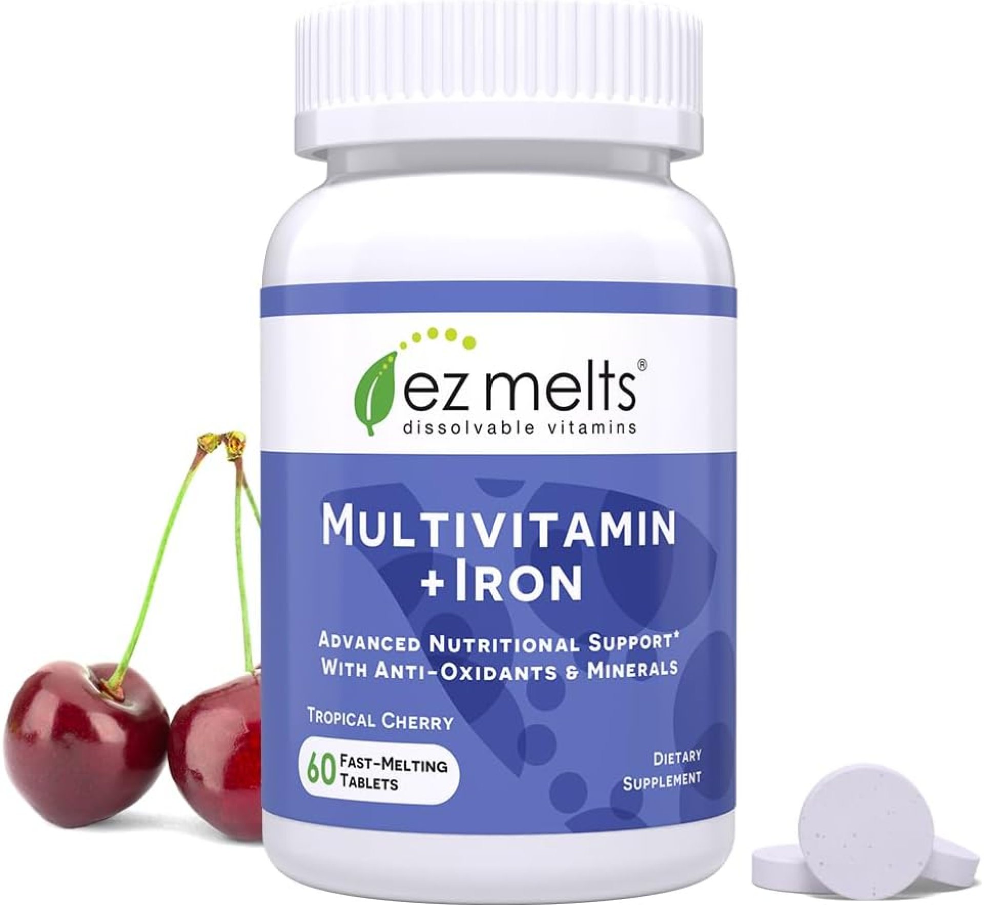 EZ Melts Dissolvable Multivitamin with Iron for Women and Men, Sugar-Free, 1-Month Supply EZ Melts Dissolvable Multivitamin with Iron for Women and Men, Sugar-Free, 1-Month Supply