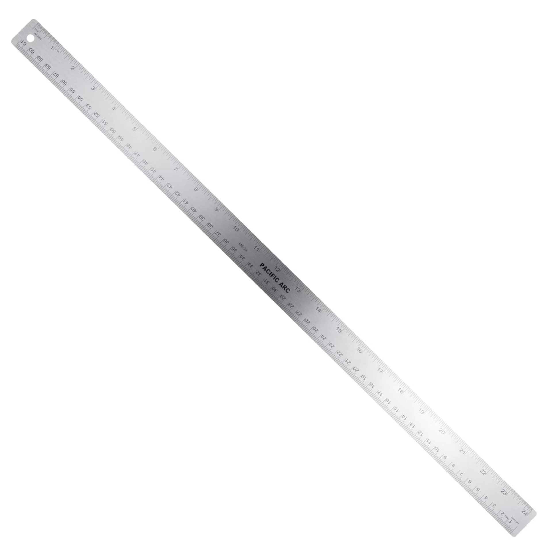 Stainless Steel 24 Inch Metal Ruler Non-Slip Rubber Back, with Inch and Metric Graduations Stainless Steel 24 Inch Metal Ruler Non-Slip Rubber Back, with Inch and Metric Graduations