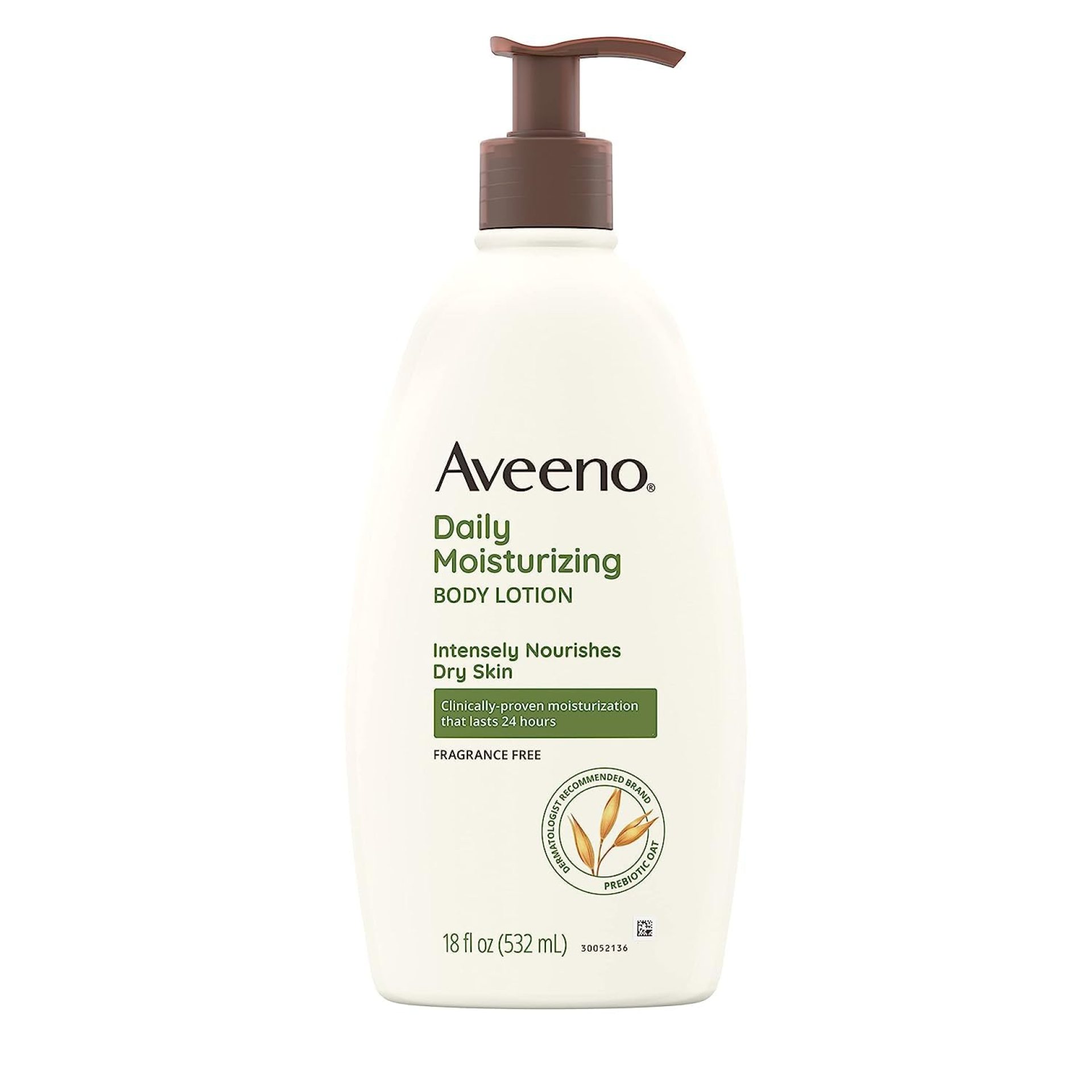 Aveeno Daily Moisturizing Body Lotion for Dry & Sensitive Skin with Prebiotic Oat, Fragrance & Paraben Free, Non-Greasy, Non-Comedogenic, 48-Hour Moisturizer 18 Fl Oz Aveeno Daily Moisturizing Body Lotion for Dry & Sensitive Skin with Prebiotic Oat, Fragrance & Paraben Free, Non-Greasy, Non-Comedogenic, 48-Hour Moisturizer 18 Fl Oz