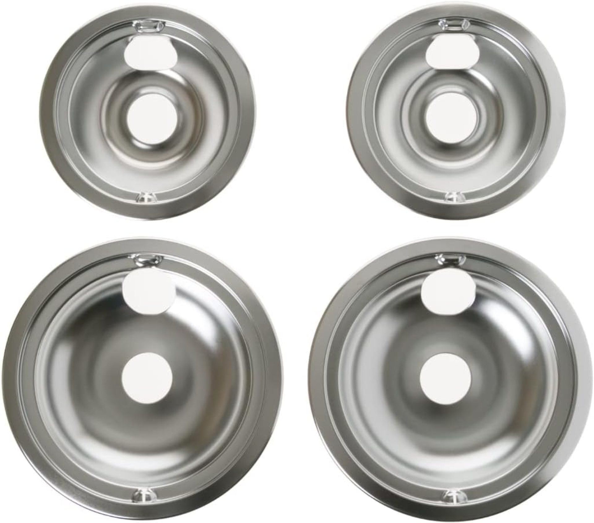 GE GE68C OEM 6″ and 8″ Drip Pan Kit (Chrome) Appliances Electric Range or Stoves Kitchen, Solid Black GE GE68C OEM 6″ and 8″ Drip Pan Kit (Chrome) Appliances Electric Range or Stoves Kitchen, Solid Black