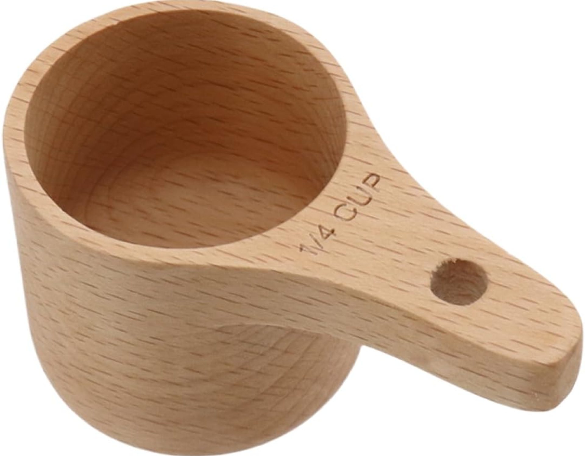 1/4 Cup Wooden Measuring Cup with Short Handle Handcrafted Wood Measuring Spoon 1/4 Tablespoon Measuring Scoop for Baking Cooking Wet and Dry Ingredients 1/4 Cup Wooden Measuring Cup with Short Handle Handcrafted Wood Measuring Spoon 1/4 Tablespoon Measuring Scoop for Baking Cooking Wet and Dry Ingredients