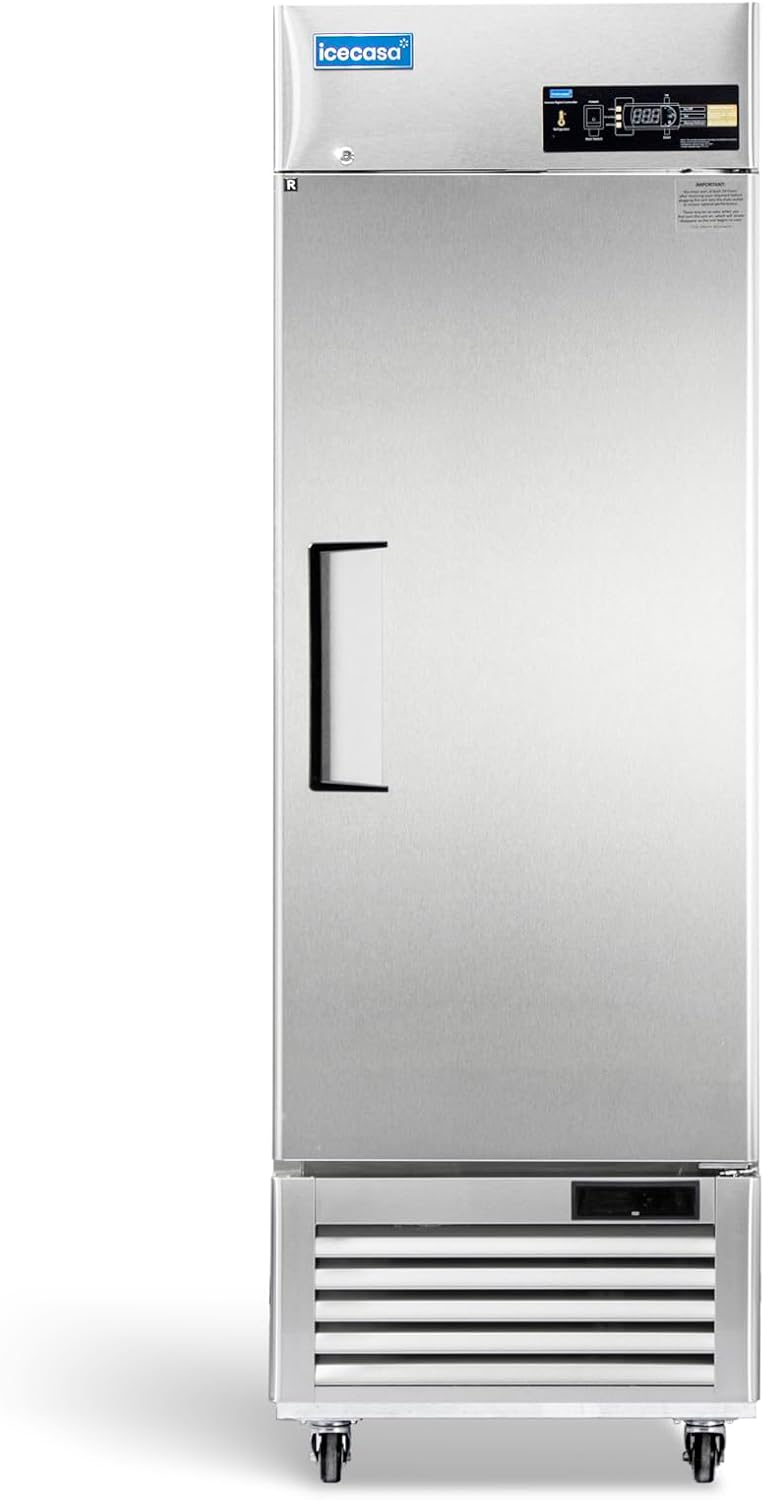 27″ W Commercial Refrigerator Reach-in 23 Cu.ft Single Solid Door Stainless Steel Commercial Refrigerator Fan Cooling for Restuarant, Bar, Shop, etc 27″ W Commercial Refrigerator Reach-in 23 Cu.ft Single Solid Door Stainless Steel Commercial Refrigerator Fan Cooling for Restuarant, Bar, Shop, etc
