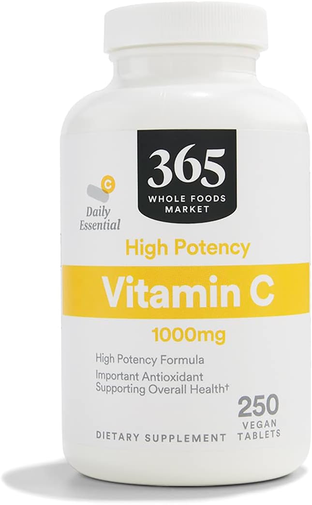 365 by Whole Foods Market, High Potency Vitamin C 1000mg, Vegan, 250 Tablets 365 by Whole Foods Market, High Potency Vitamin C 1000mg, Vegan, 250 Tablets