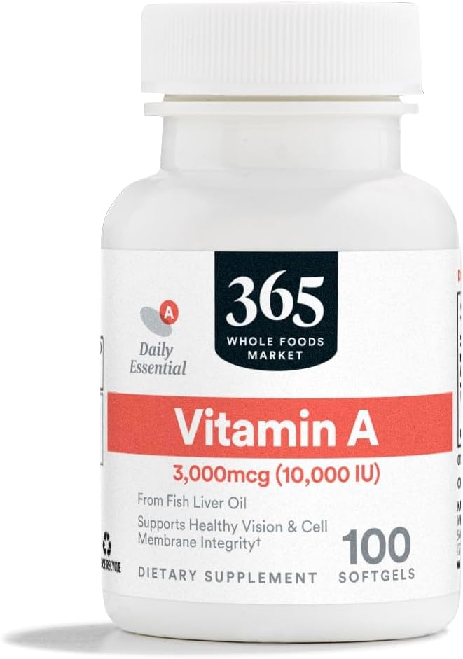 365 by Whole Foods Market, Vitamin A 10,000 IU, 100 CT 365 by Whole Foods Market, Vitamin A 10,000 IU, 100 CT