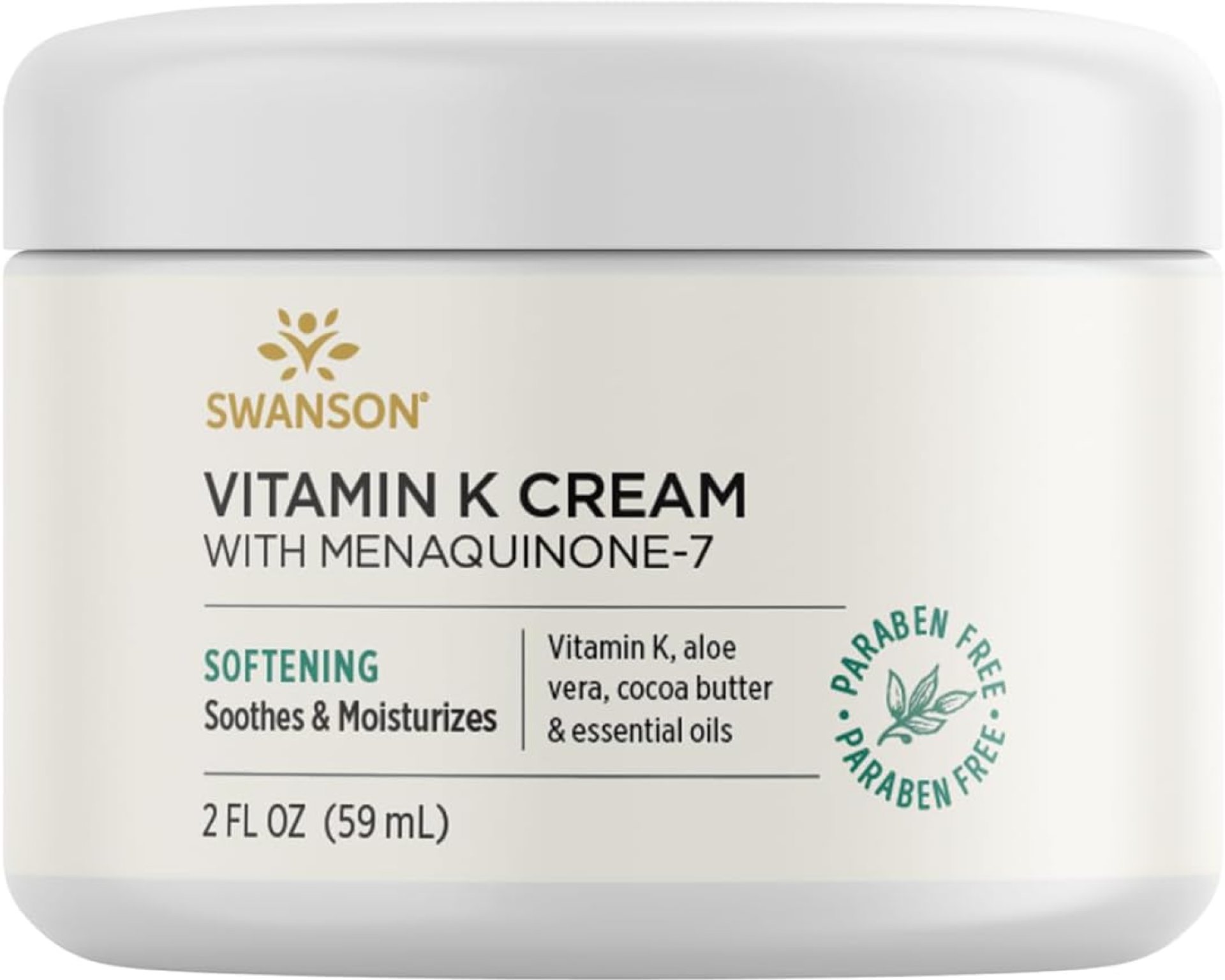 Swanson Vitamin K Cream with Menaquinone-7-2 fl Ounce (59 ml) – Nourishing Cream for Skin Health and Vibrance Swanson Vitamin K Cream with Menaquinone-7-2 fl Ounce (59 ml) – Nourishing Cream for Skin Health and Vibrance