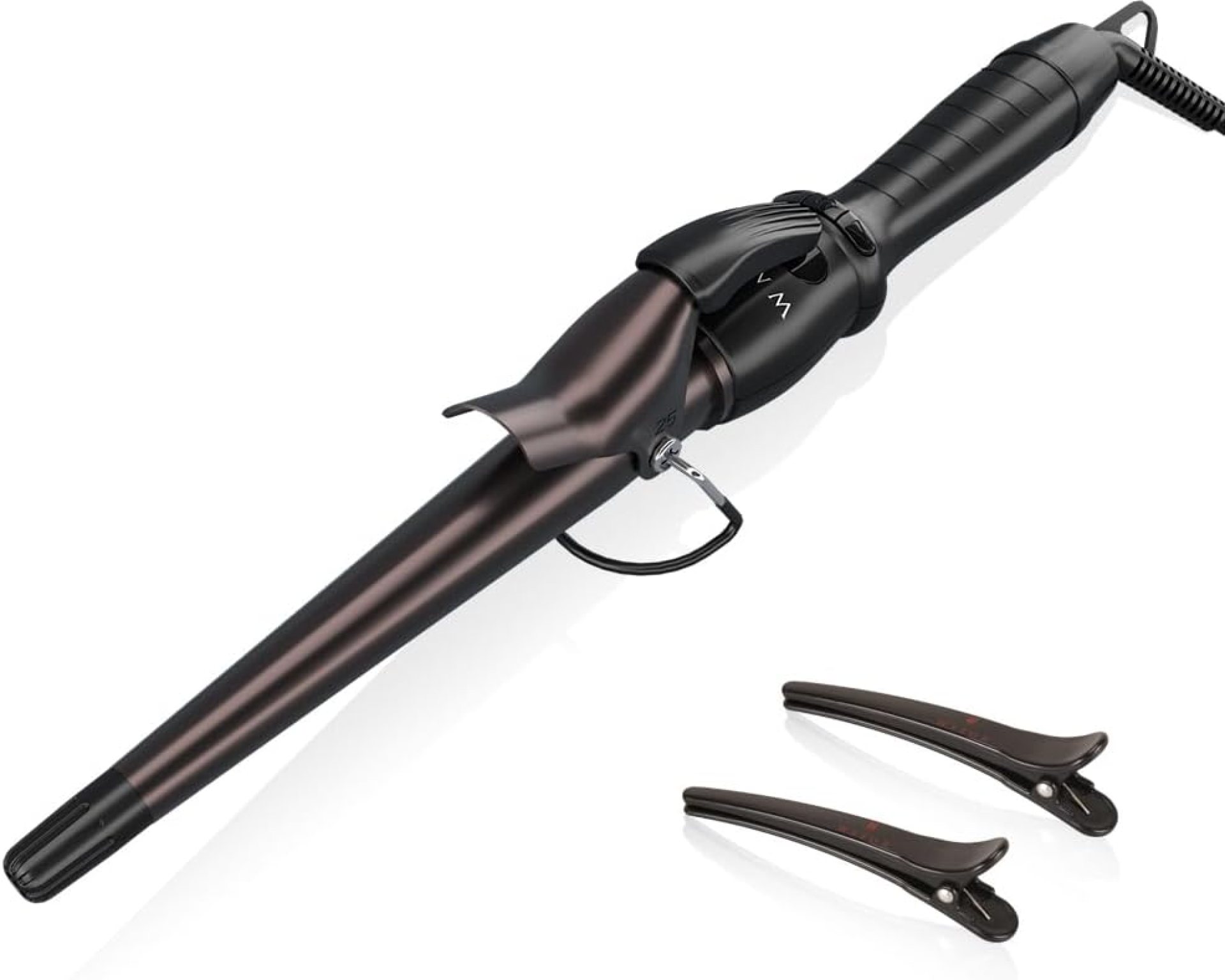 Hair Curling Wand, 1-1/2″ Tapered Curling Iron, Ceramic Hair Curler with Adjustable Temperature Instant Heating Hair Curler, Auto Shut Off with 2 Clips Hair Curling Wand, 1-1/2″ Tapered Curling Iron, Ceramic Hair Curler with Adjustable Temperature Instant Heating Hair Curler, Auto Shut Off with 2 Clips