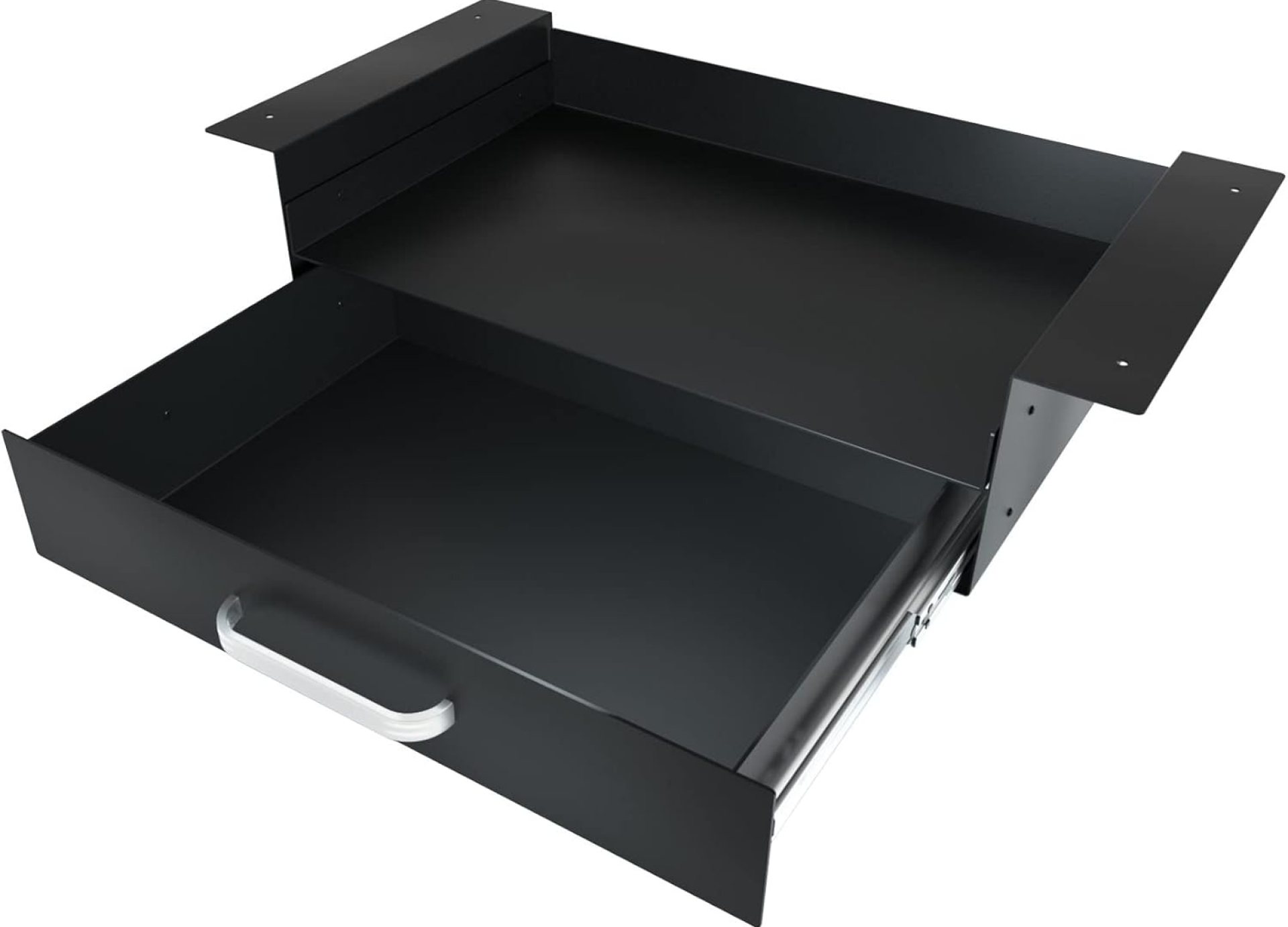 GOME Under Desk Drawer Storage with Laptop/Book/Folders Shelf, Double Layer Easy Slide-Out Undermount Drawer Organizer with Ball Sliding Track for Home Office Sit-Stand Workstation GOME Under Desk Drawer Storage with Laptop/Book/Folders Shelf, Double Layer Easy Slide-Out Undermount Drawer Organizer with Ball Sliding Track for Home Office Sit-Stand Workstation