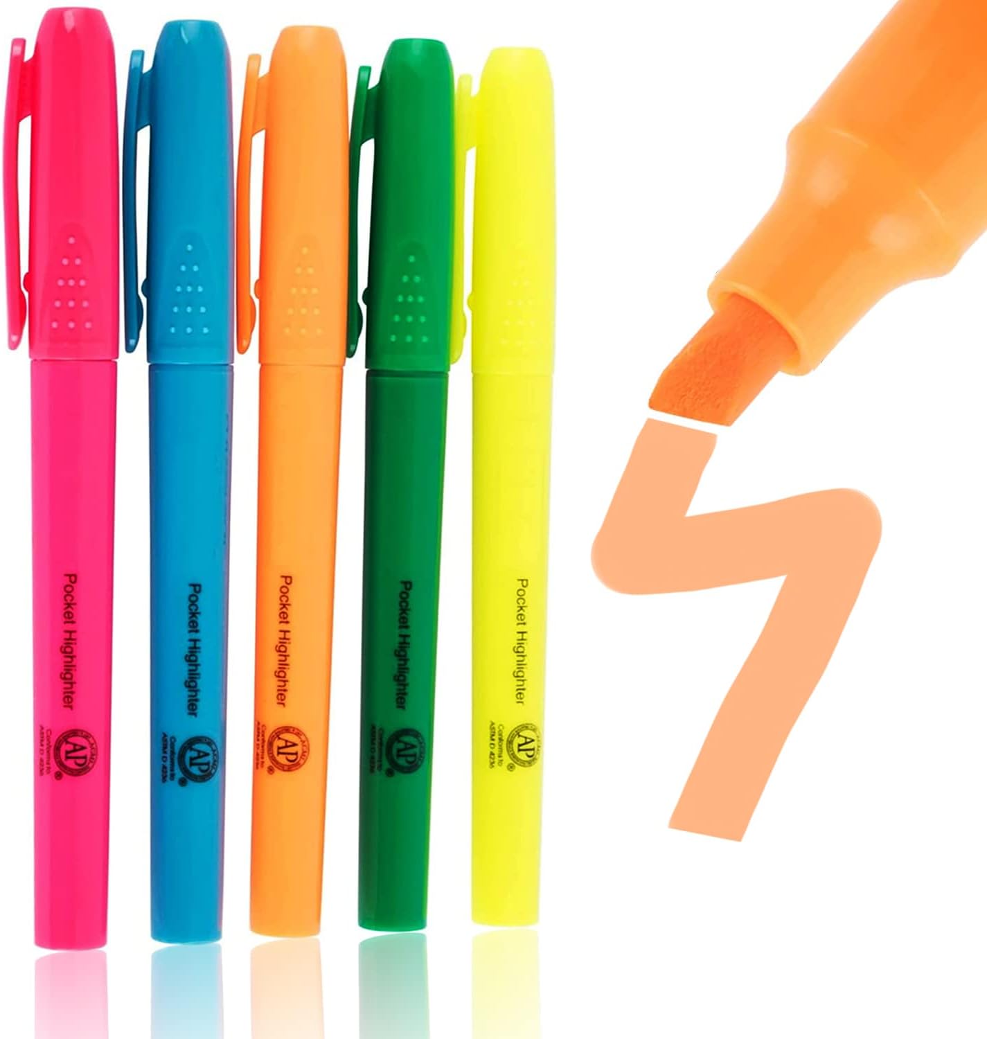 1InTheOffice Highlighters Assorted Colors, Highlighter Pens, Highlighter Markers, 5 Pack 1InTheOffice Highlighters Assorted Colors, Highlighter Pens, Highlighter Markers, 5 Pack