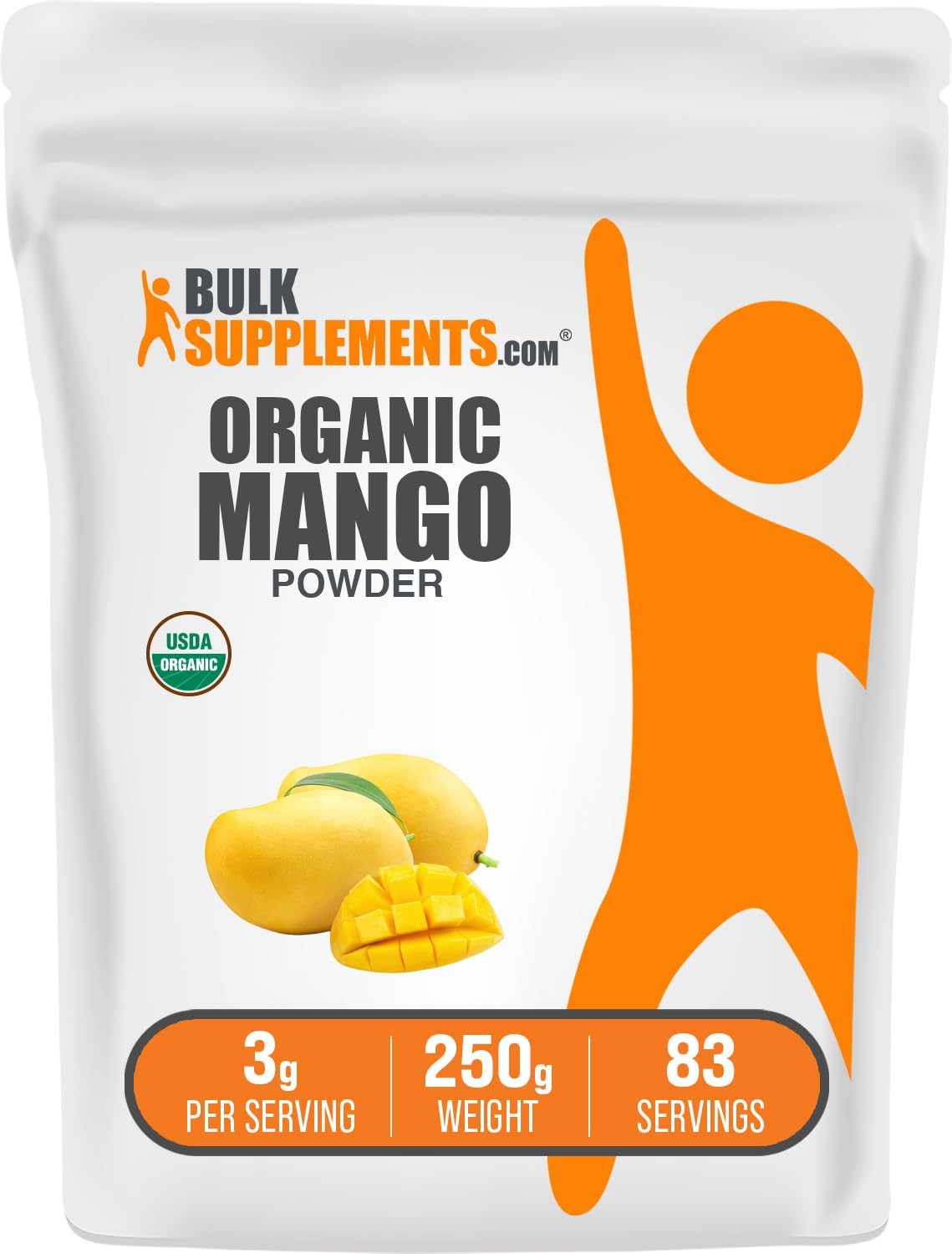BulkSupplements.com Organic Mango Powder – Organic Mango Flavoring Powder, Sourced from Mangifera Indica Fruit – Gluten Free & Sugar Free, 3g per Serving, 250g (8.8 oz) (Pack of 1) BulkSupplements.com Organic Mango Powder – Organic Mango Flavoring Powder, Sourced from Mangifera Indica Fruit – Gluten Free & Sugar Free, 3g per Serving, 250g (8.8 oz) (Pack of 1)