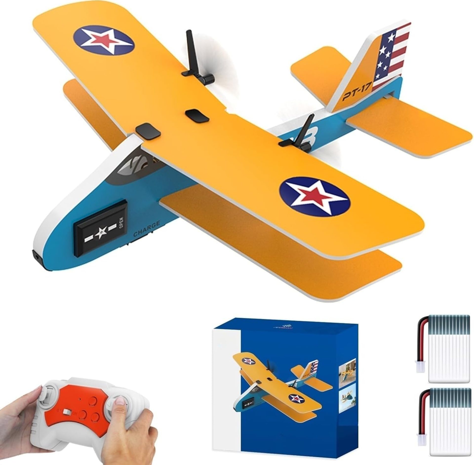 Biplane RC Airplane for Kids & Adults – 2.4GHz Remote Control with Auto-Balance Gyro, Durable Bend-Proof Design, Indoor/Outdoor Flight for Family Fun & Hand-Eye Coordination Biplane RC Airplane for Kids & Adults – 2.4GHz Remote Control with Auto-Balance Gyro, Durable Bend-Proof Design, Indoor/Outdoor Flight for Family Fun & Hand-Eye Coordination