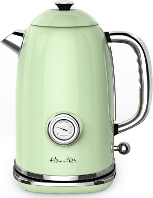 Harriet Electric Kettle, 1.8L Hot Water Boiler Electric with Thermometer, 1500W Stainless Steel Electric Water Kettle, Auto Shut-Off & Boil Dry Protection, Light Green