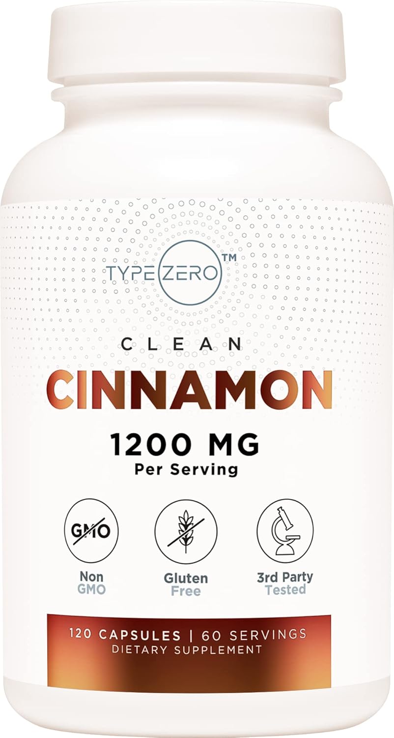 Type Zero Ceylon Cinnamon Capsules (1200mg | 120 Capsules) – Natural, Non-GMO, Gluten Free, Organic Cinnamon Bark Supplement Type Zero Ceylon Cinnamon Capsules (1200mg | 120 Capsules) – Natural, Non-GMO, Gluten Free, Organic Cinnamon Bark Supplement