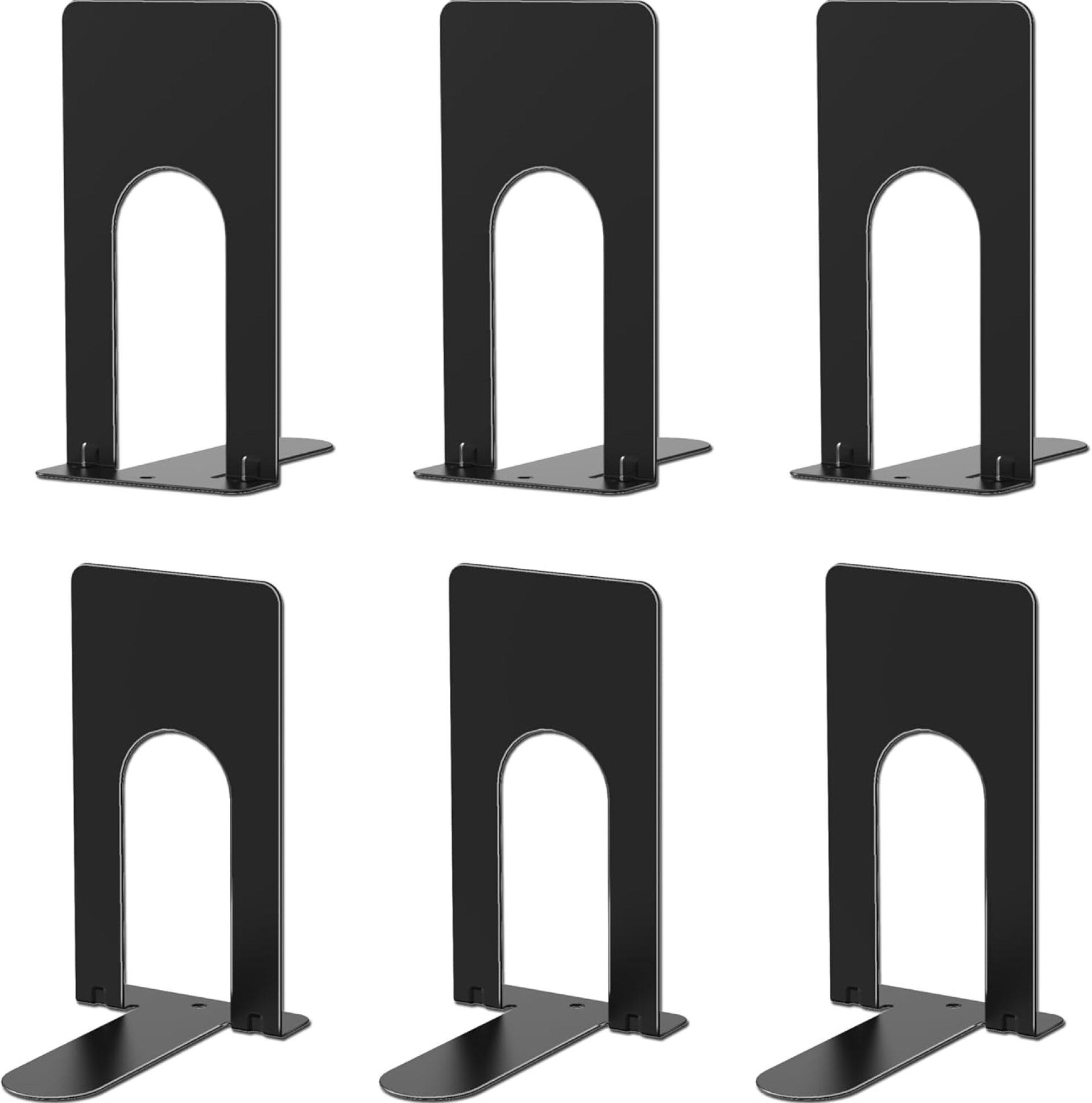 Optomni Book Ends, 3 Pairs of Small Bookends for Shelves, 3.9 x 2.8 × 5.2 in, Black Metal Book Stopper, Sturdy Book Holders for Home Office (6 Pcs, Small) Optomni Book Ends, 3 Pairs of Small Bookends for Shelves, 3.9 x 2.8 × 5.2 in, Black Metal Book Stopper, Sturdy Book Holders for Home Office (6 Pcs, Small)