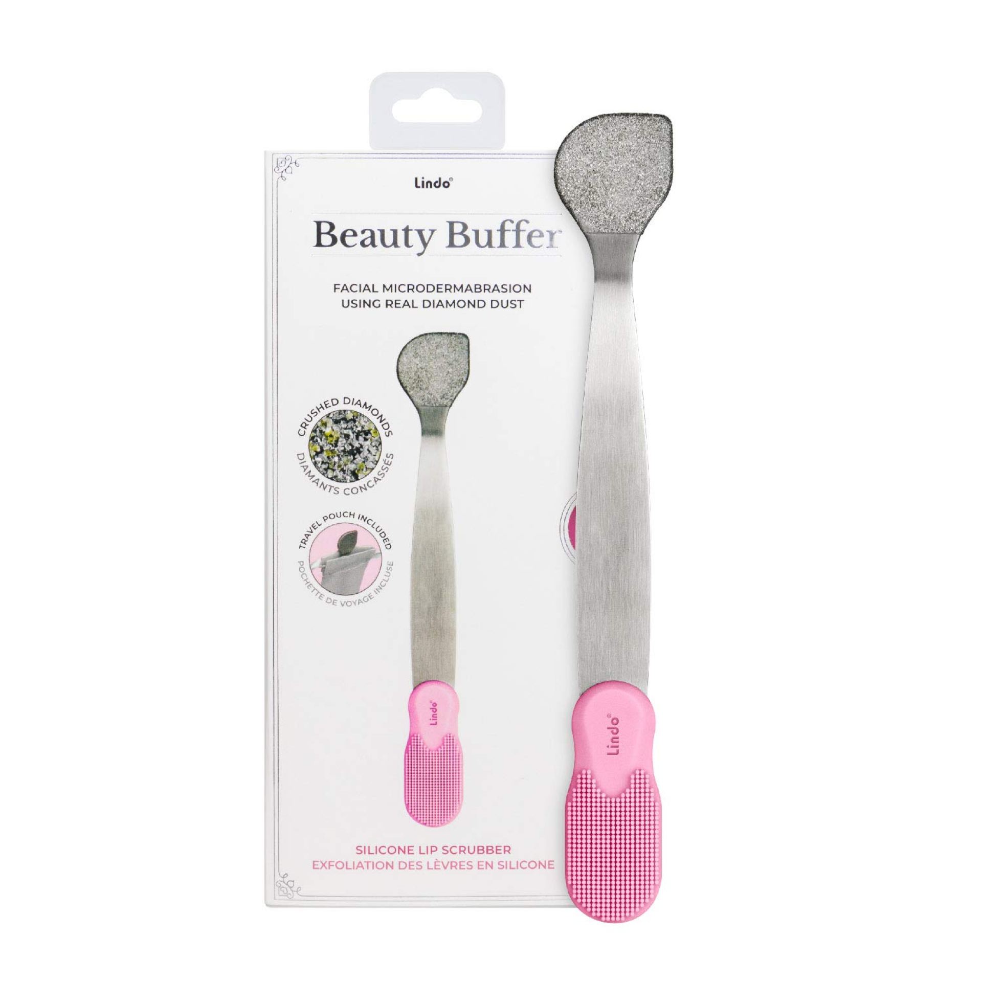 Lindo Beauty Buffer – Microdermabrasion Tool, Diamond Infused, Embedded Silicone Lip Scrubber, For Smooth Skin, Radiant Complexion, Travel Pouch Included (Beauty Buffer with Silicone Lip Scrubber) Lindo Beauty Buffer – Microdermabrasion Tool, Diamond Infused, Embedded Silicone Lip Scrubber, For Smooth Skin, Radiant Complexion, Travel Pouch Included (Beauty Buffer with Silicone Lip Scrubber)