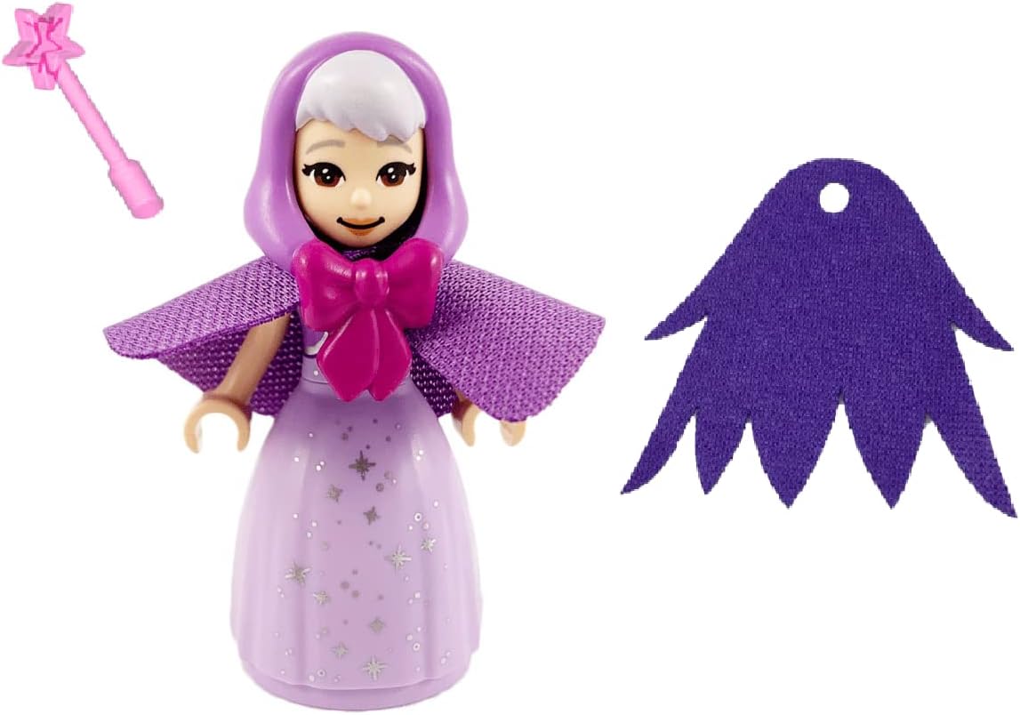 LEGO Disney Princess: Fairy Godmother Minifigure from Cinderella with Extra Purple Cape LEGO Disney Princess: Fairy Godmother Minifigure from Cinderella with Extra Purple Cape