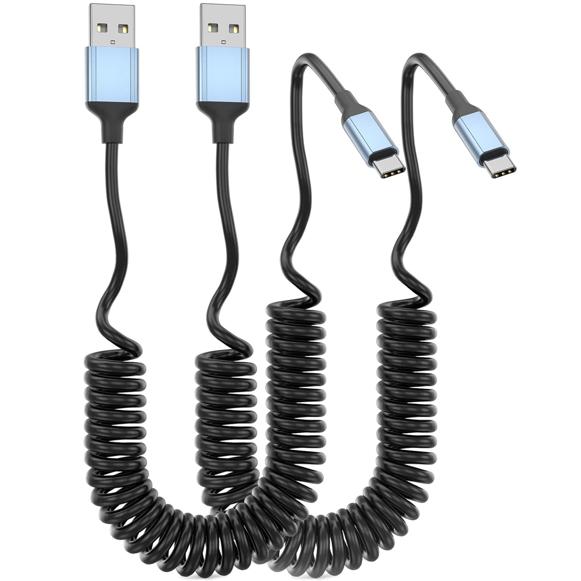 Coiled USB C Cable, 2Pack Retractable 3ft USB Type C Charger Cable Apple CarPlay Fast Charging iPhone 16 Car Charger Cord Compatible with iPhone 16/15 Series, Samsung Galaxy S23, Google Pixel Coiled USB C Cable, 2Pack Retractable 3ft USB Type C Charger Cable Apple CarPlay Fast Charging iPhone 16 Car Charger Cord Compatible with iPhone 16/15 Series, Samsung Galaxy S23, Google Pixel