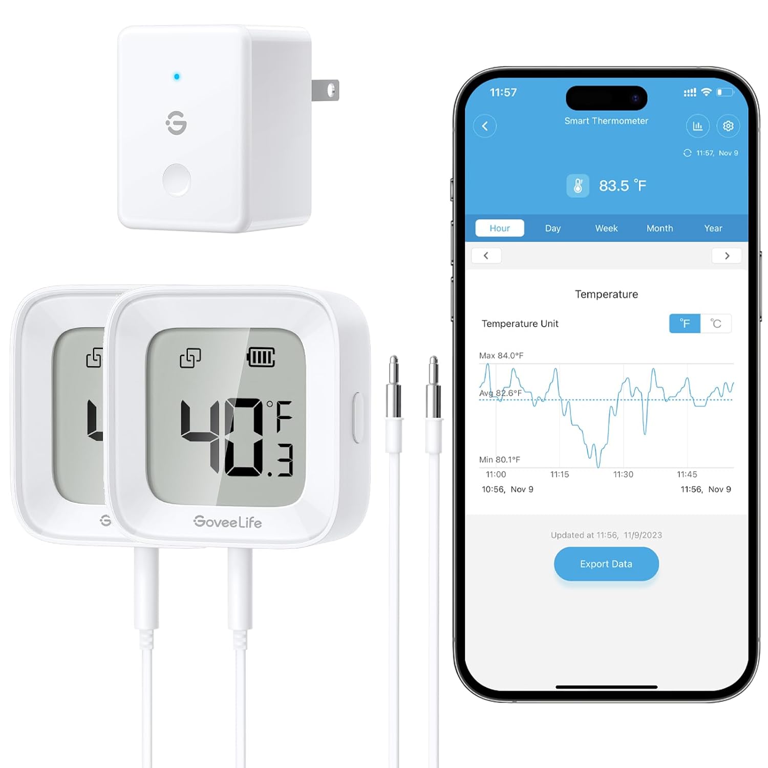 GoveeLife WiFi Refrigerator Thermometer with Alarm, Wireless Digital Freezer Temperature Gauge with App Control, LCD Display, 2 Years Free Data Export, for Home Kitchen Fridge Pool Hot Tub 2 Pack GoveeLife WiFi Refrigerator Thermometer with Alarm, Wireless Digital Freezer Temperature Gauge with App Control, LCD Display, 2 Years Free Data Export, for Home Kitchen Fridge Pool Hot Tub 2 Pack