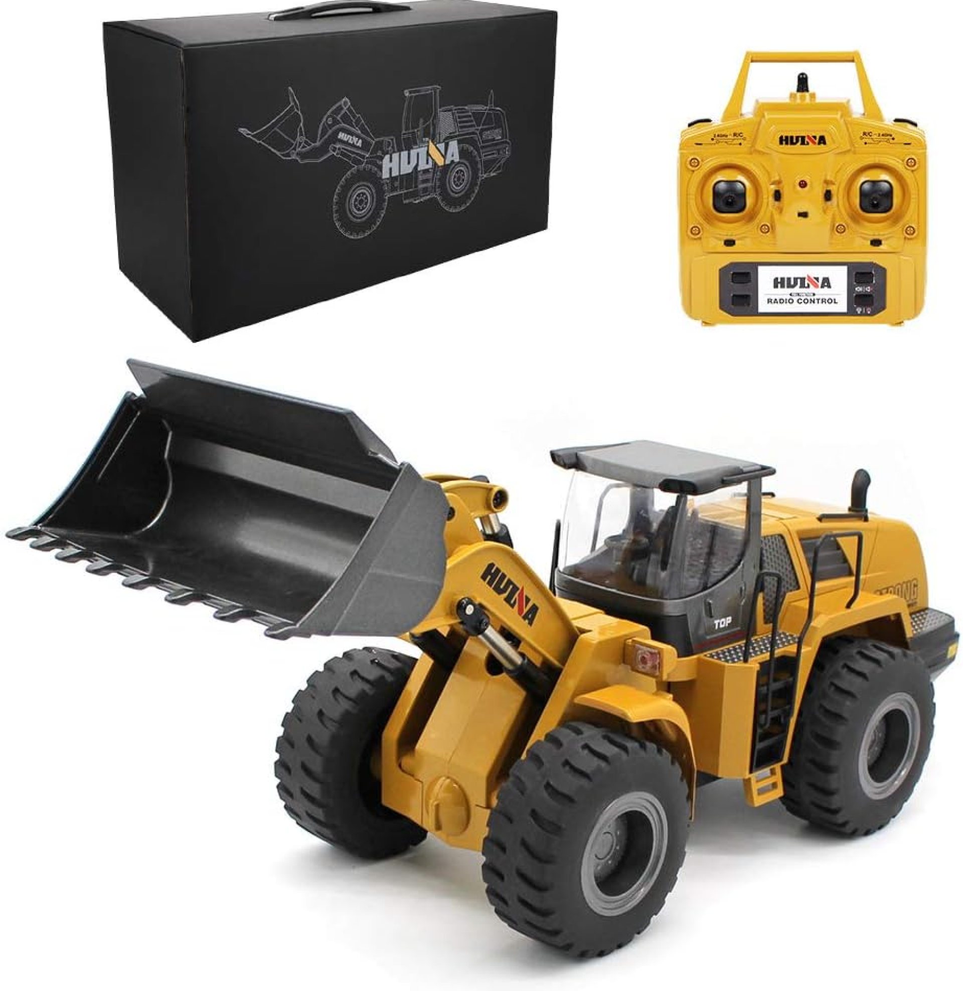 Ailejia 1/14 RC Wheel Loader 10 Channel Remote Control Front Loader Construction Tractor 2.4GHz Metal Bulldozer Toy Ailejia 1/14 RC Wheel Loader 10 Channel Remote Control Front Loader Construction Tractor 2.4GHz Metal Bulldozer Toy