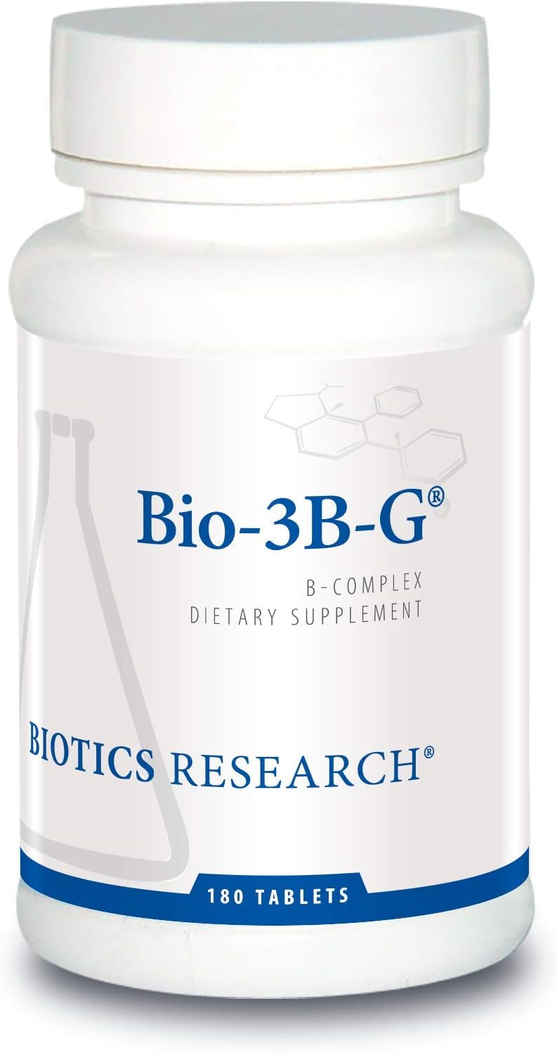 Biotics Research Bio-3B-G Vitamin B Complex, Vitamin B Complex Supplement for Stress, Energy and Adrenal Health Gluten Free Supplement 180 Tablets Biotics Research Bio-3B-G Vitamin B Complex, Vitamin B Complex Supplement for Stress, Energy and Adrenal Health Gluten Free Supplement 180 Tablets