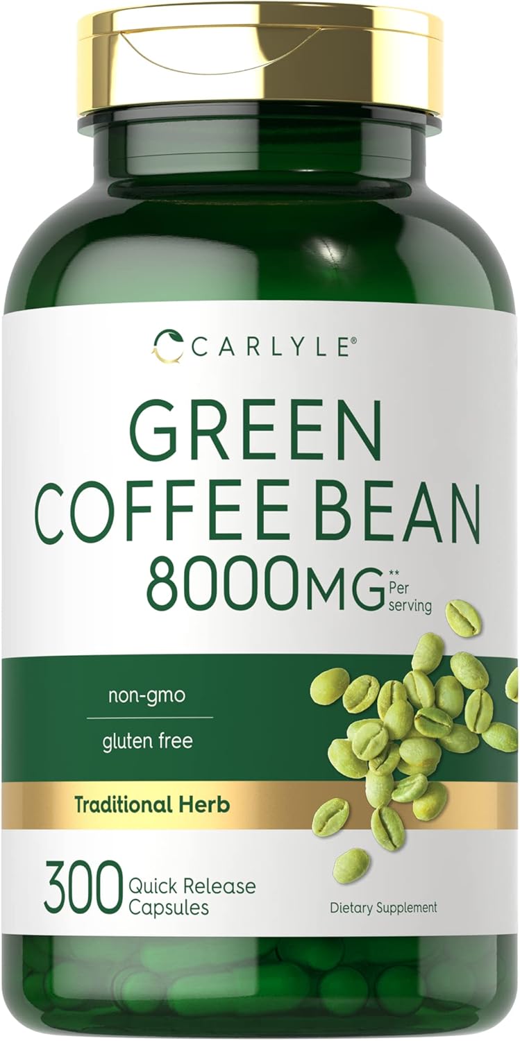 Carlyle Green Coffee Bean Extract | 8000 mg | 300 Capsules | Non-GMO and Gluten Free Formula | Traditional Herb Supplement Carlyle Green Coffee Bean Extract | 8000 mg | 300 Capsules | Non-GMO and Gluten Free Formula | Traditional Herb Supplement