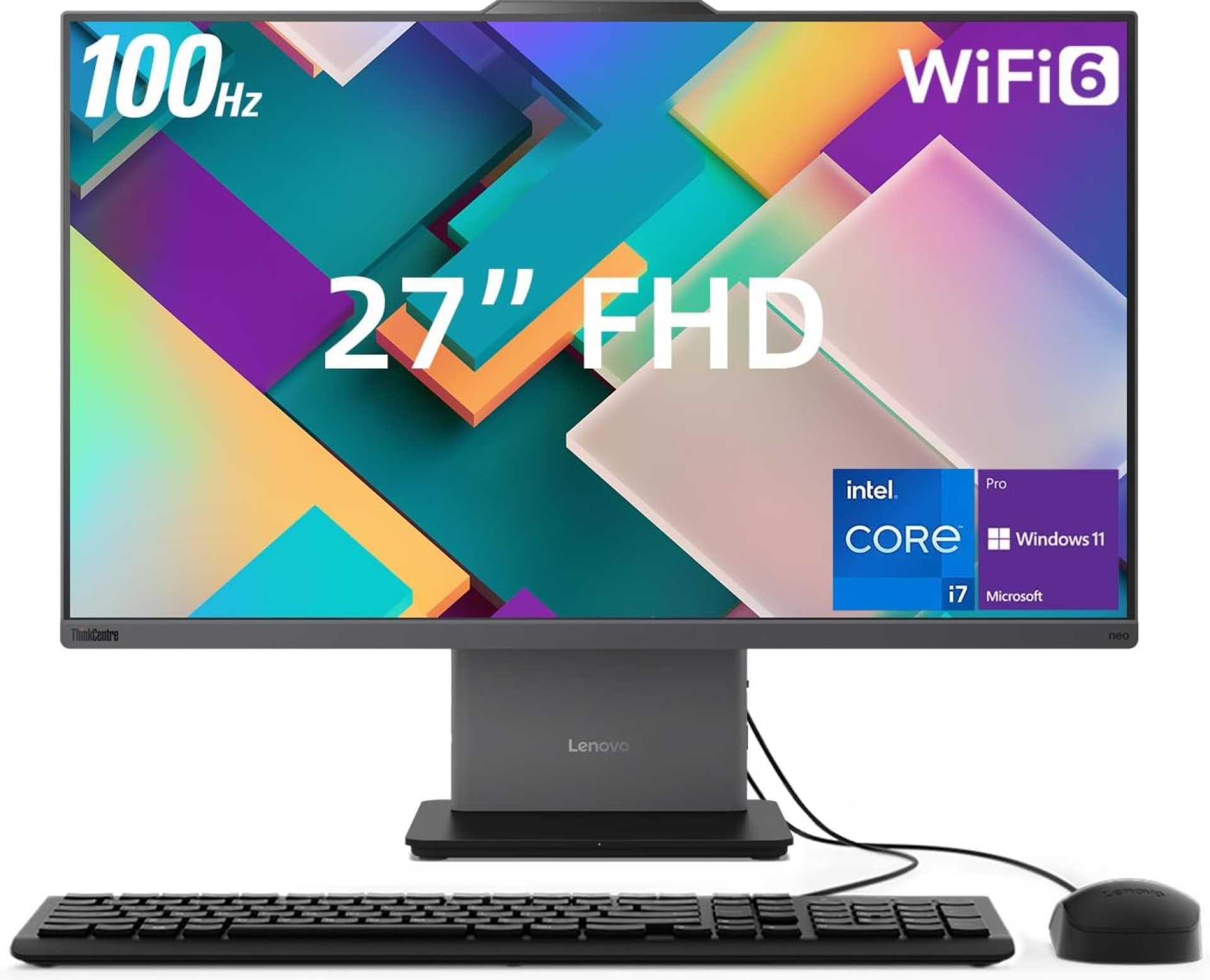 Lenovo ThinkCentre Neo 50a All-in-One Business Desktop, 27” FHD 100Hz Display, Intel Core i7-13620H, 32GB DDR5 RAM, 1TB SSD, Webcam, HDMI, Type-C, Wi-Fi 6, Wired Keyboard & Mouse, Windows 11 Pro Lenovo ThinkCentre Neo 50a All-in-One Business Desktop, 27” FHD 100Hz Display, Intel Core i7-13620H, 32GB DDR5 RAM, 1TB SSD, Webcam, HDMI, Type-C, Wi-Fi 6, Wired Keyboard & Mouse, Windows 11 Pro