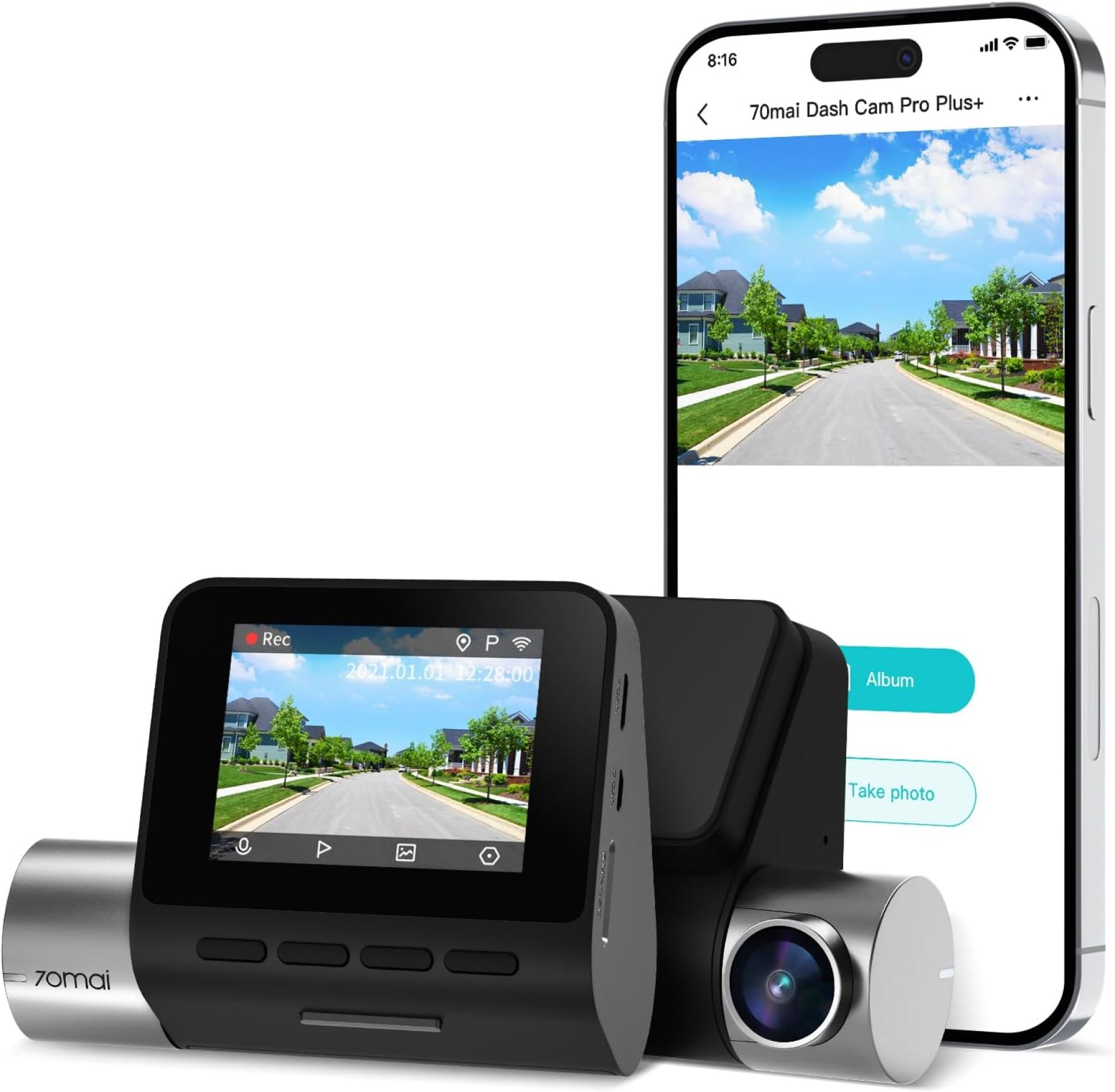 70mai 2.7K Dash Cam Front A500S, 1944P Dash Camera for Cars with Sony IMX335, Dashcam Built-in WiFi GPS, Optional Rear Dashcam, ADAS, 2” IPS LCD Screen, 24H Parking Mode, WDR, Super Night Vision 70mai 2.7K Dash Cam Front A500S, 1944P Dash Camera for Cars with Sony IMX335, Dashcam Built-in WiFi GPS, Optional Rear Dashcam, ADAS, 2” IPS LCD Screen, 24H Parking Mode, WDR, Super Night Vision