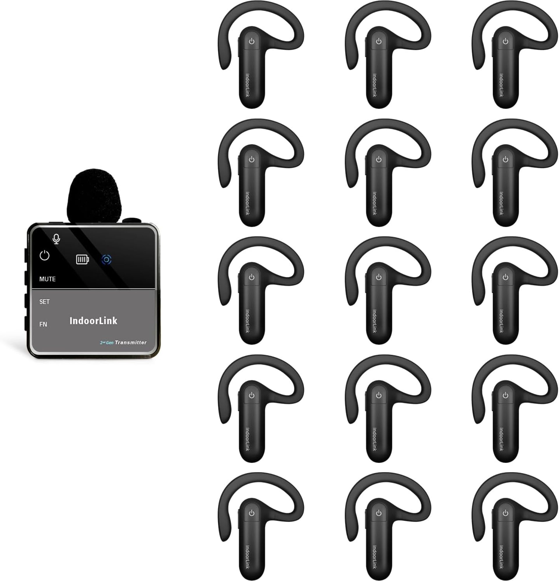 IndoorLink Lavalier Wireless Tour Guide System, Tour Guide Audio System, Noise Reduction, Whisper Wireless Tour Guide Headsets Set for Churches, Factory Visit,Museum Visit, Exhibition, Court. (1T15R) IndoorLink Lavalier Wireless Tour Guide System, Tour Guide Audio System, Noise Reduction, Whisper Wireless Tour Guide Headsets Set for Churches, Factory Visit,Museum Visit, Exhibition, Court. (1T15R)