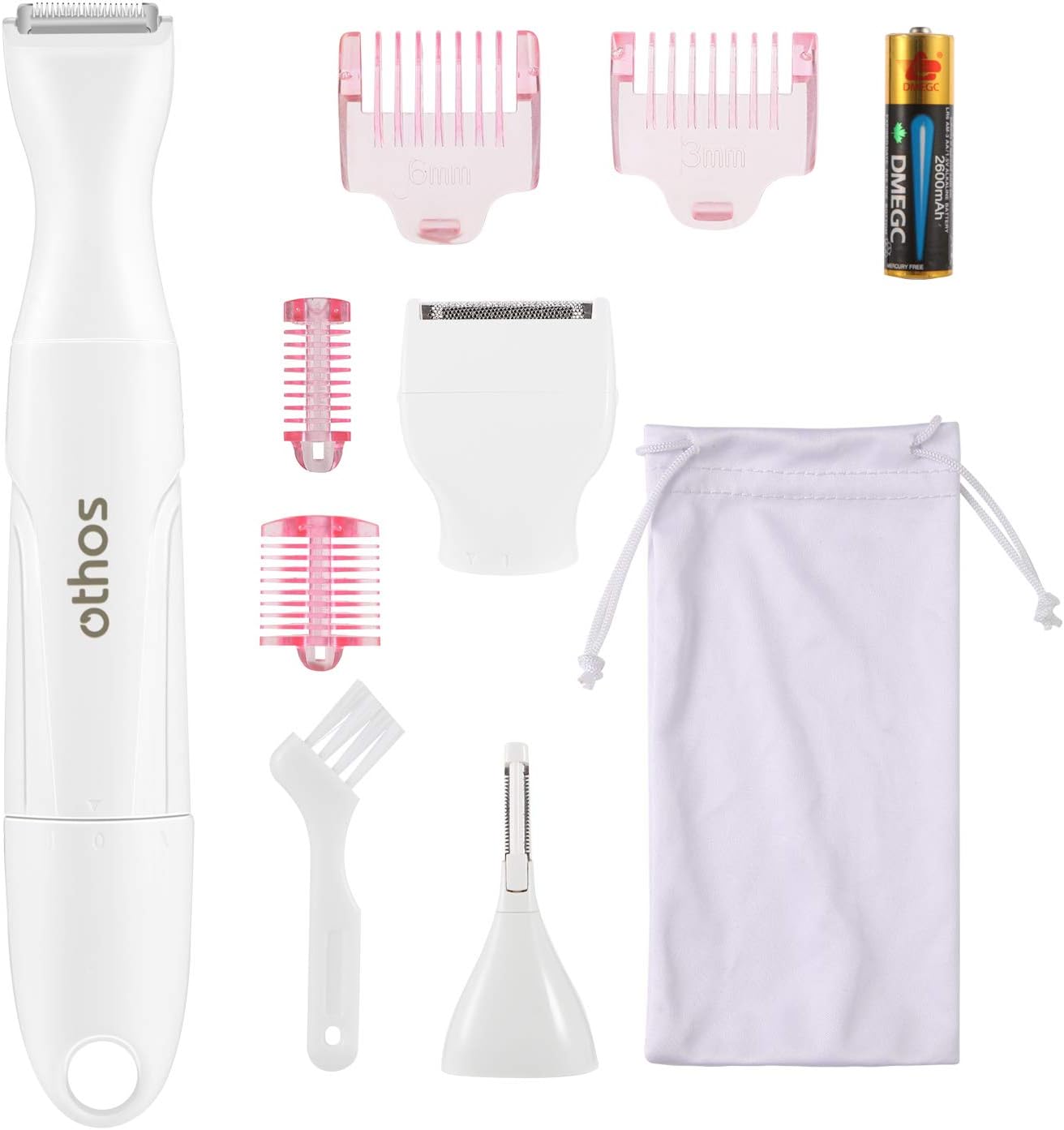 Othos Multi-Functional Electric Trimmer Kit for Women, Bikini Trimmer, Nose & Eyebrow Trimmer, Foil Shaver All in One Device, Wet and Dry use, Waterproof, AA Battery Operated (Included) Othos Multi-Functional Electric Trimmer Kit for Women, Bikini Trimmer, Nose & Eyebrow Trimmer, Foil Shaver All in One Device, Wet and Dry use, Waterproof, AA Battery Operated (Included)