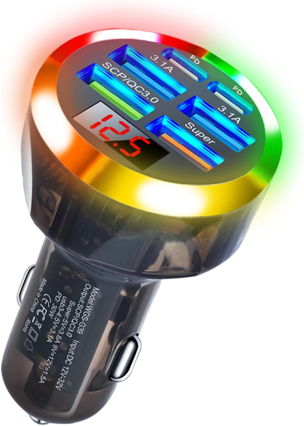 Super Fast Charge USB C Car Phone Charger Adapter 6 in 1 with Voltage Display 250W Multi Port Cigarette Lighter USB Charger with Volt Meter for iPhone 16 15 Pro Max 14 Plus 13 Samsung Android Phone Super Fast Charge USB C Car Phone Charger Adapter 6 in 1 with Voltage Display 250W Multi Port Cigarette Lighter USB Charger with Volt Meter for iPhone 16 15 Pro Max 14 Plus 13 Samsung Android Phone