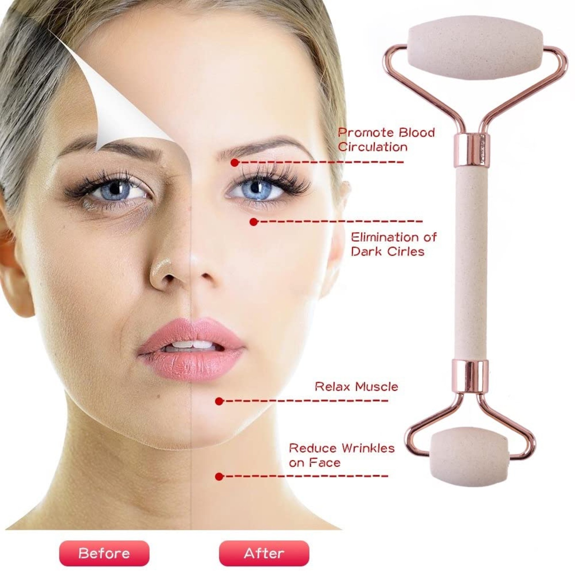 Oil Absorption Face Massager, Jade Roller for Face, Skin Care Facial Roller & Eye Roller for Puffy Eyes, Self Care Health and Beauty Gifts (Rose Gold) Oil Absorption Face Massager, Jade Roller for Face, Skin Care Facial Roller & Eye Roller for Puffy Eyes, Self Care Health and Beauty Gifts (Rose Gold)