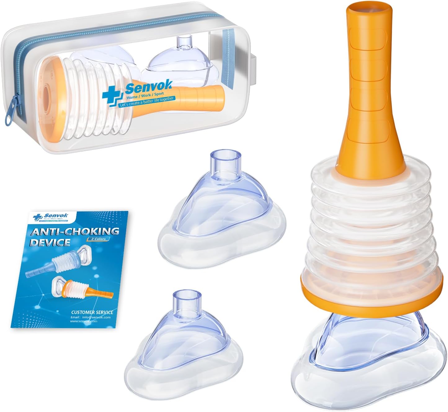 Senvok Anti Choking Device, FSA HSA Eligible, Choking Rescue Device for Kids and Adults, Portable Airway Suction Device, Heimlich Device for Home & Travel First Aid Kit Senvok Anti Choking Device, FSA HSA Eligible, Choking Rescue Device for Kids and Adults, Portable Airway Suction Device, Heimlich Device for Home & Travel First Aid Kit