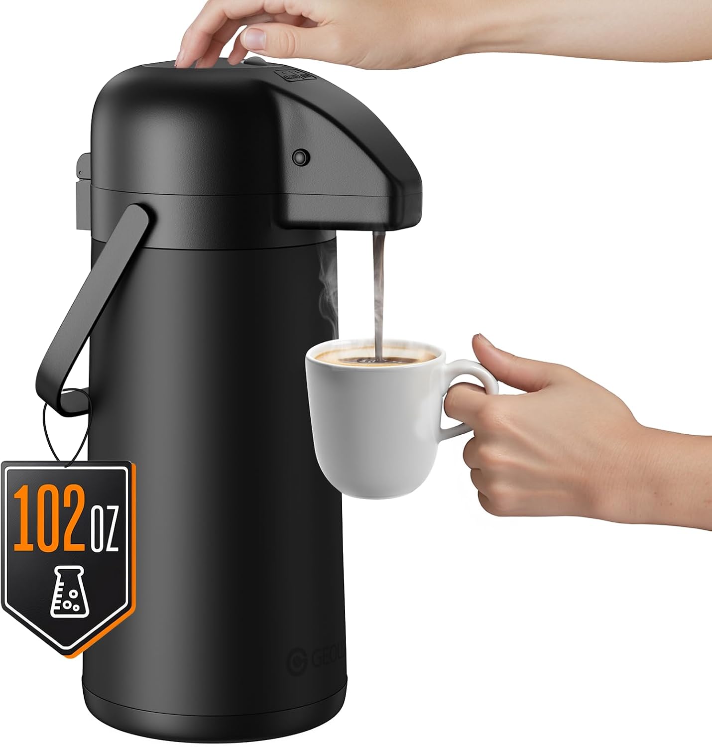 Airpot Coffee Carafe for Keeping Hot – 102 OZ/ 3L Large Coffee Dispenser with Pump – Insulated Stainless Steel Thermos Urn for Hot Drinks Water Tea – Thermal Beverage Dispenser for Parties Airpot Coffee Carafe for Keeping Hot – 102 OZ/ 3L Large Coffee Dispenser with Pump – Insulated Stainless Steel Thermos Urn for Hot Drinks Water Tea – Thermal Beverage Dispenser for Parties