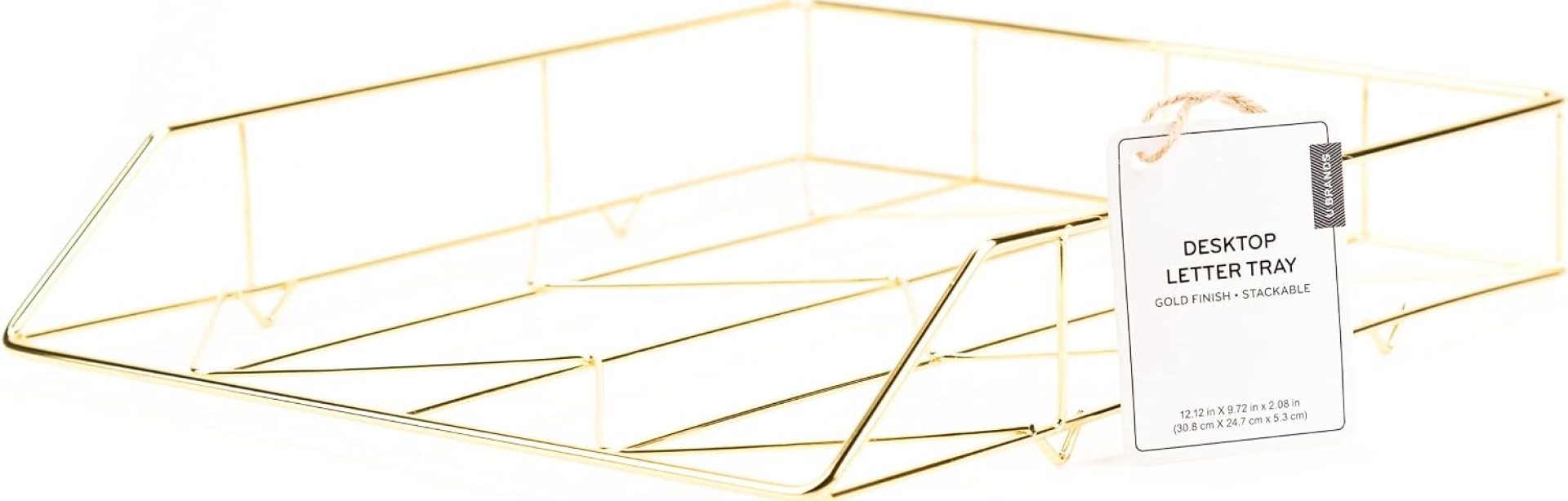 U Brands Desktop Letter Tray, Wire Metal, Gold U Brands Desktop Letter Tray, Wire Metal, Gold