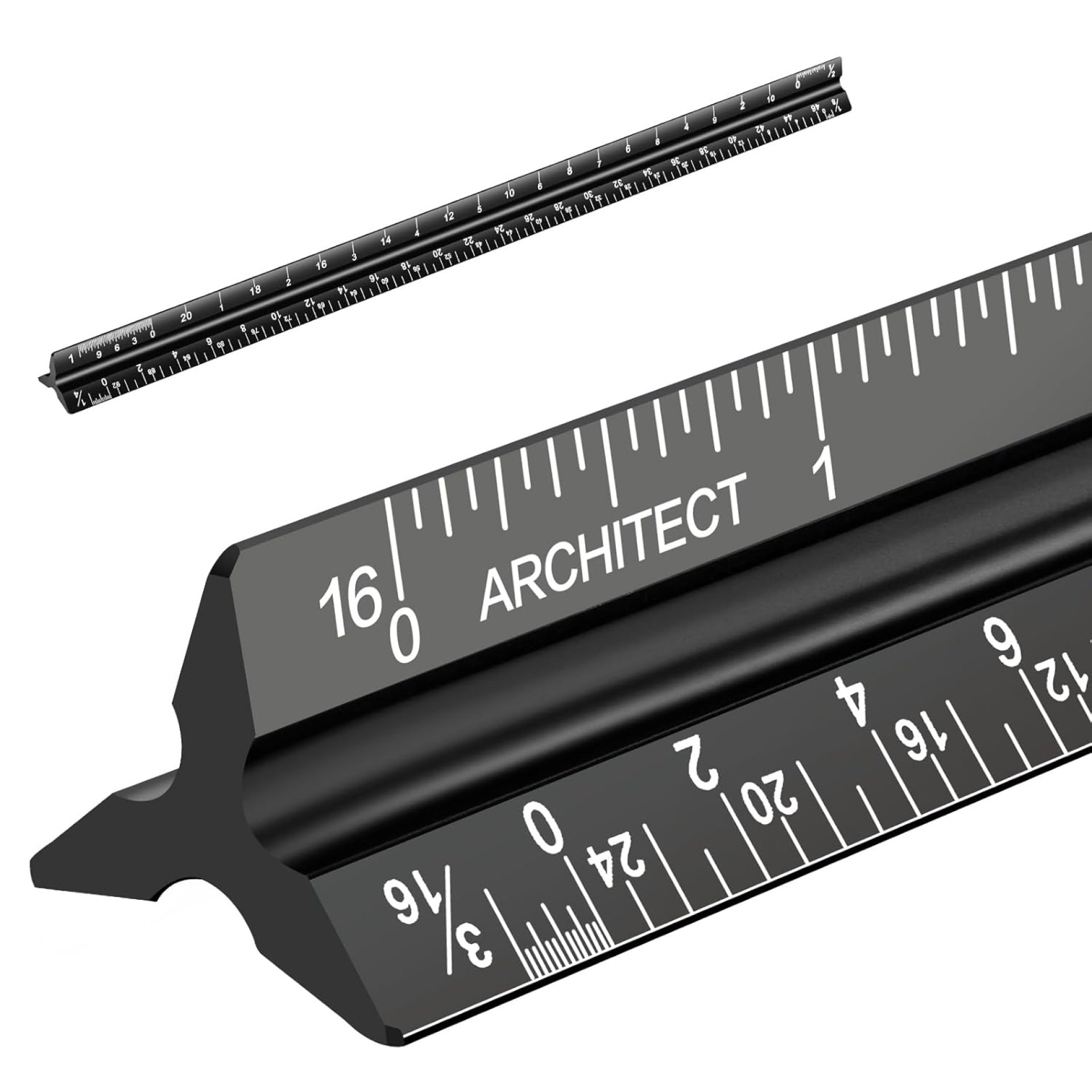 Architectural Scale Ruler, Imperial Measurements 12”, Laser-Etched Aluminum Architect Triangular Ruler Black for Architects, Students, Draftsman, and Engineers by mveohos Architectural Scale Ruler, Imperial Measurements 12”, Laser-Etched Aluminum Architect Triangular Ruler Black for Architects, Students, Draftsman, and Engineers by mveohos